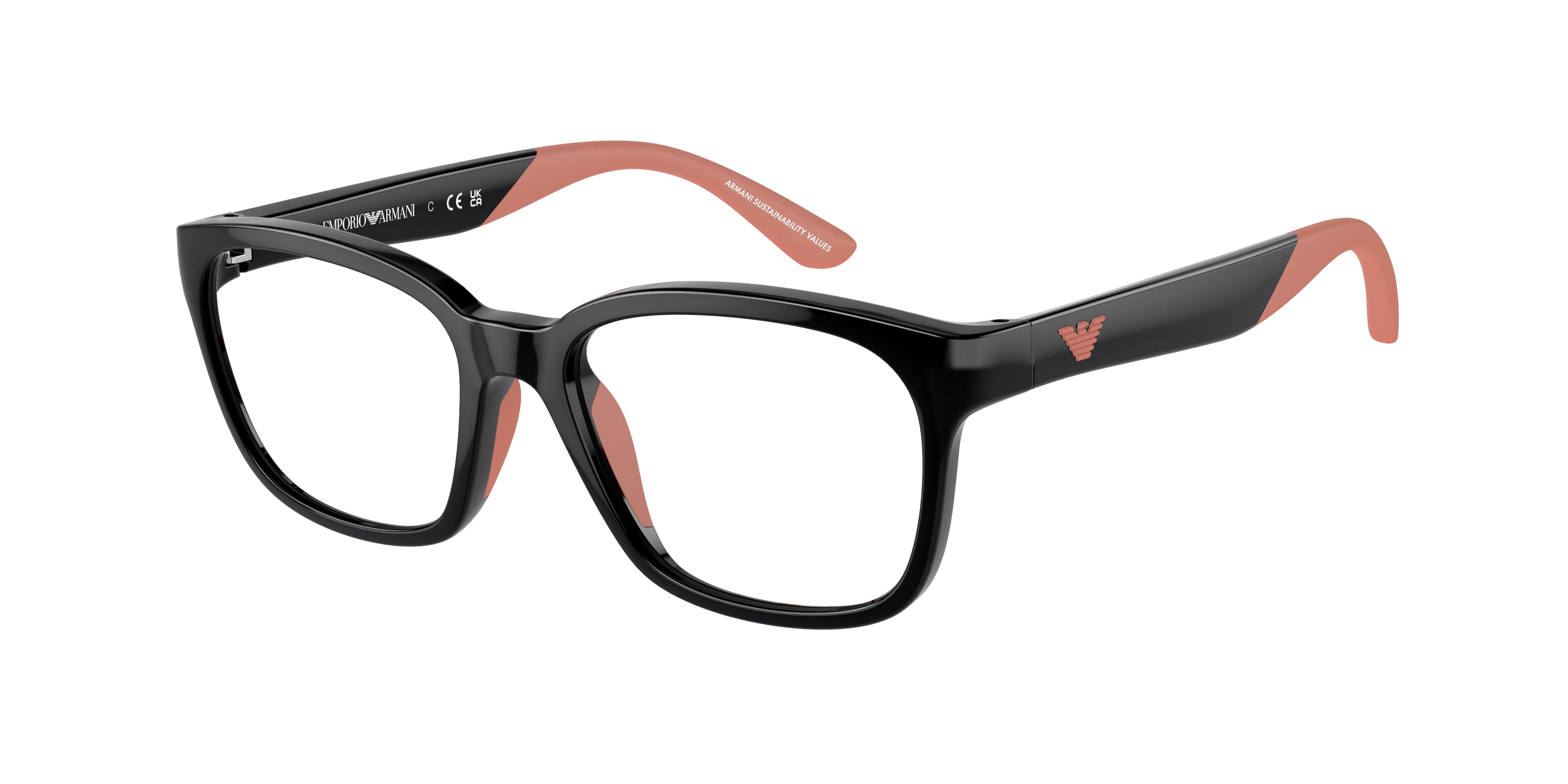 Emporio Armani Kids EK3003F Pillow Eyeglasses  5017-Shiny Black 49-125-16 - Color Map Black