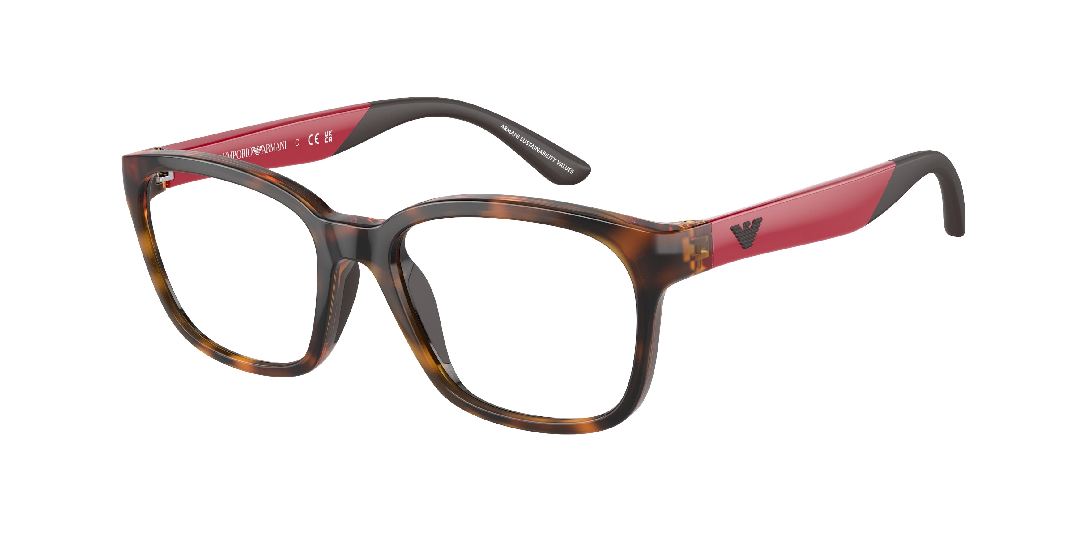 Emporio Armani Kids EK3003 Pillow Eyeglasses  5026-Shiny Havana 49-125-16 - Color Map Tortoise