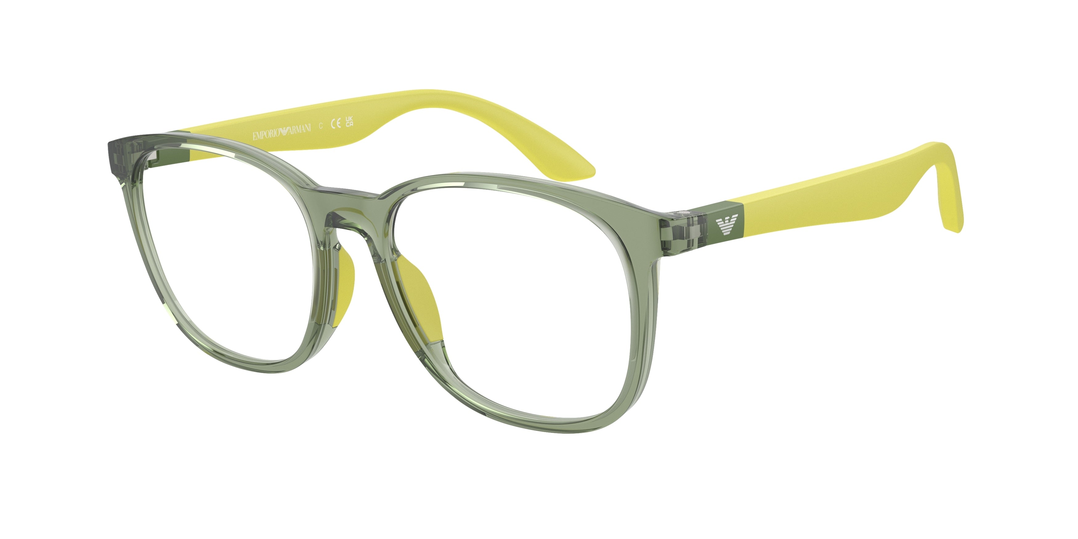 Emporio Armani Kids EK3004F Phantos Eyeglasses  5359-Shiny Transparent Green 49-130-16 - Color Map Green