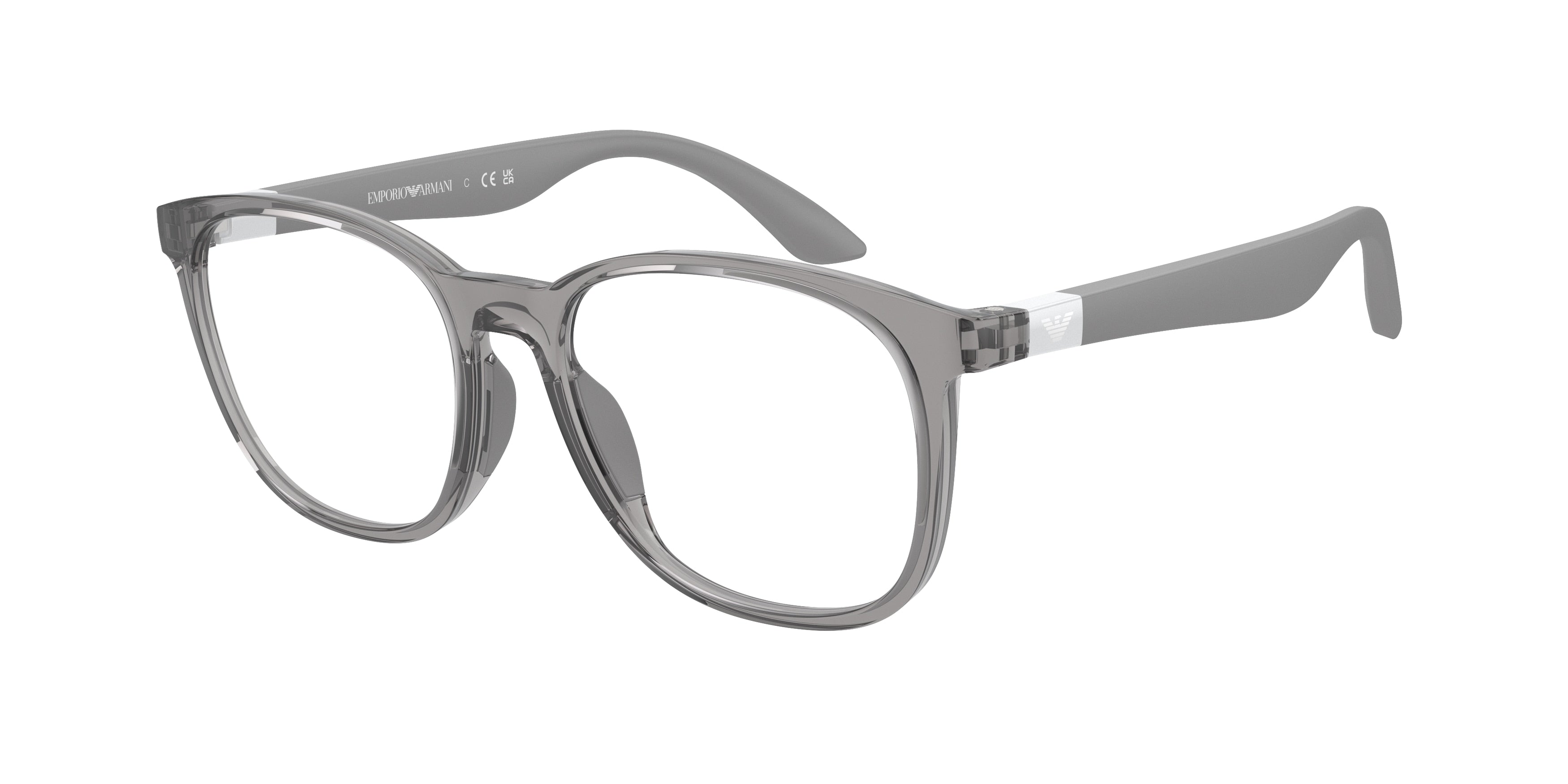 Emporio Armani Kids EK3004F Phantos Eyeglasses  6138-Shiny Transparent Grey 49-130-16 - Color Map Grey