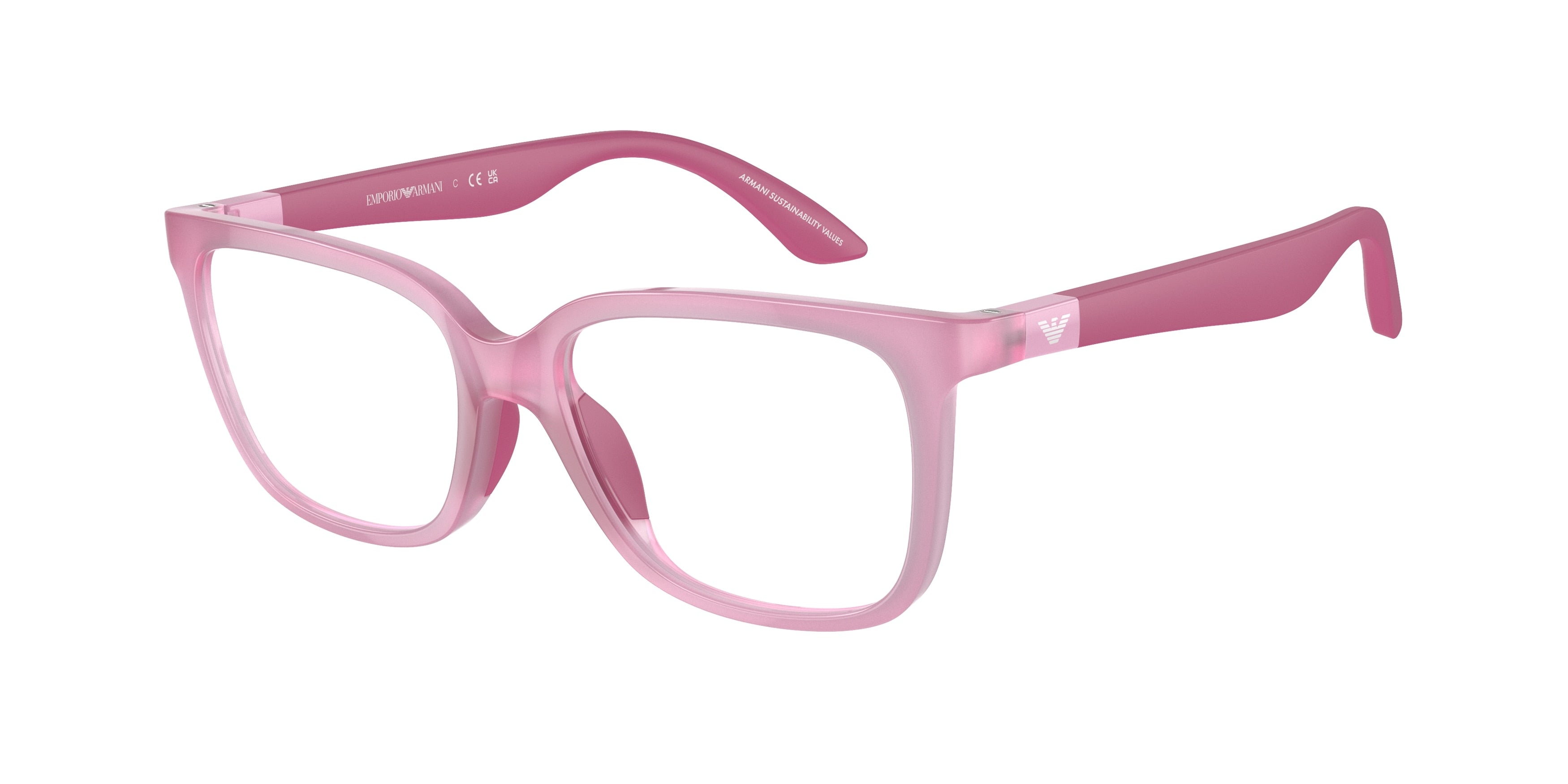 Emporio Armani Kids EK3006 Pillow Eyeglasses  6133-Opaline Pink 49-130-15 - Color Map Pink