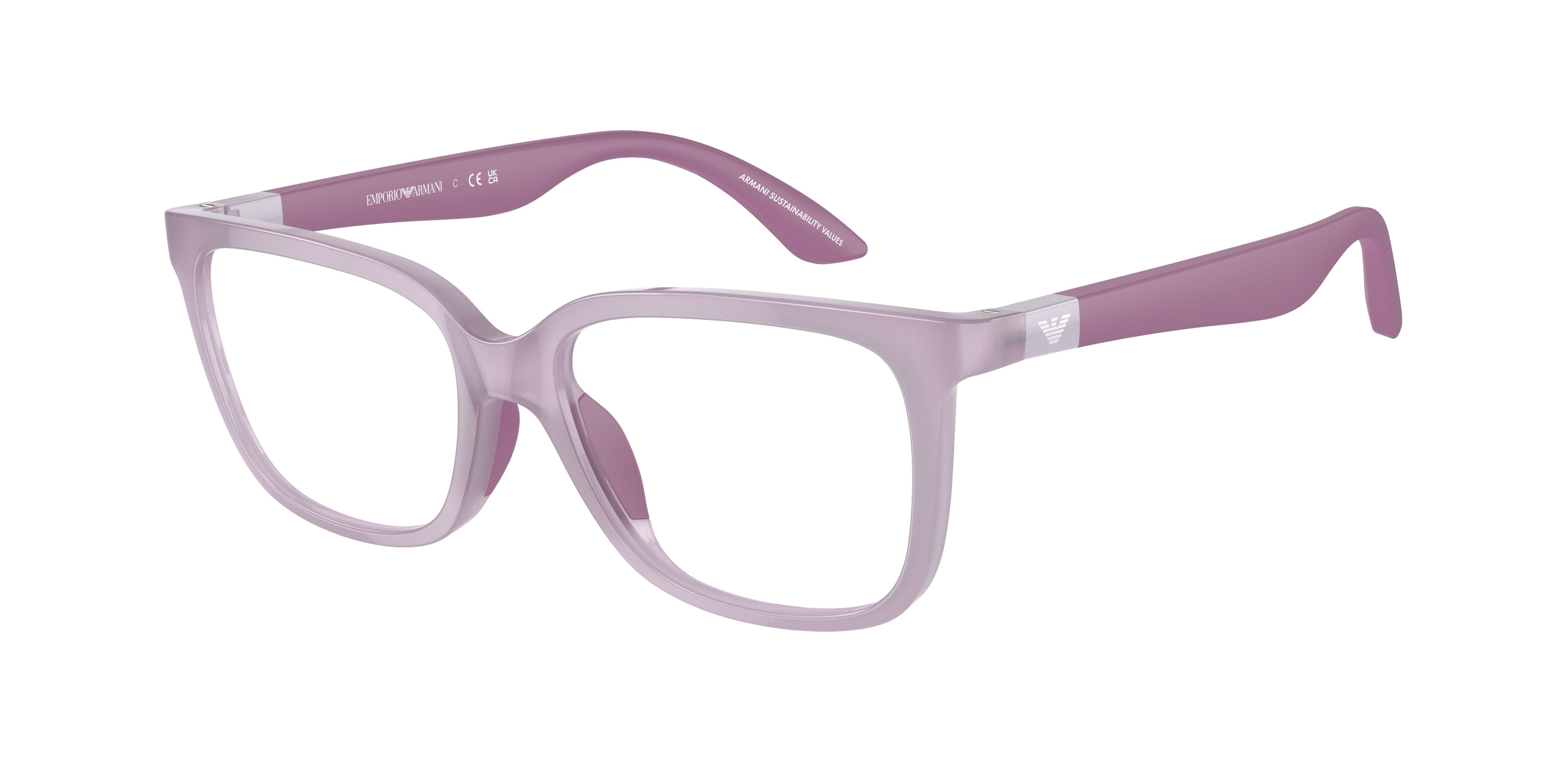 Emporio Armani Kids EK3006 Pillow Eyeglasses  6136-Opaline Lilac 49-130-15 - Color Map Violet