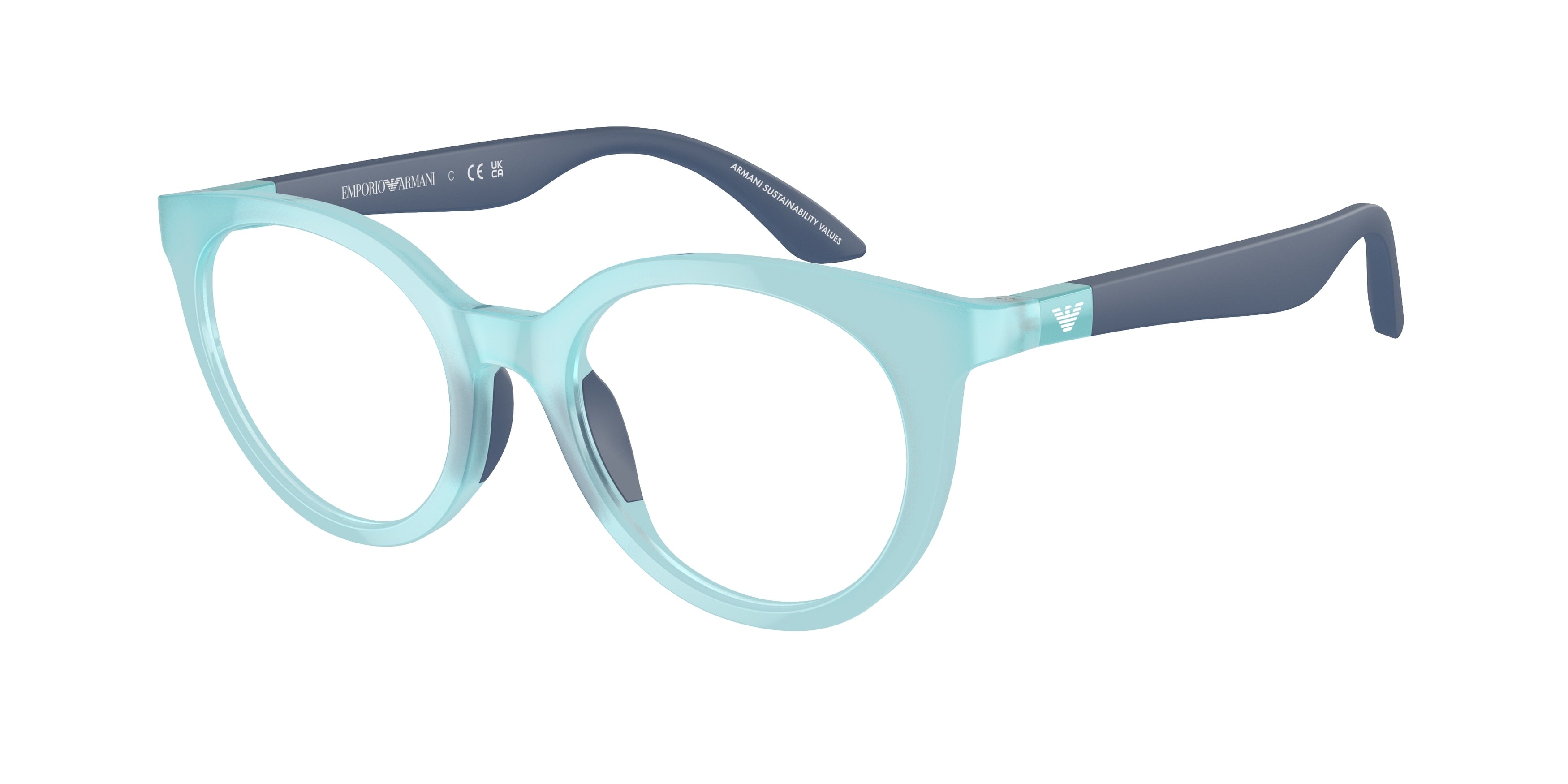 Emporio Armani Kids EK3007F Phantos Eyeglasses  6137-Opaline Azure 47-130-18 - Color Map Blue