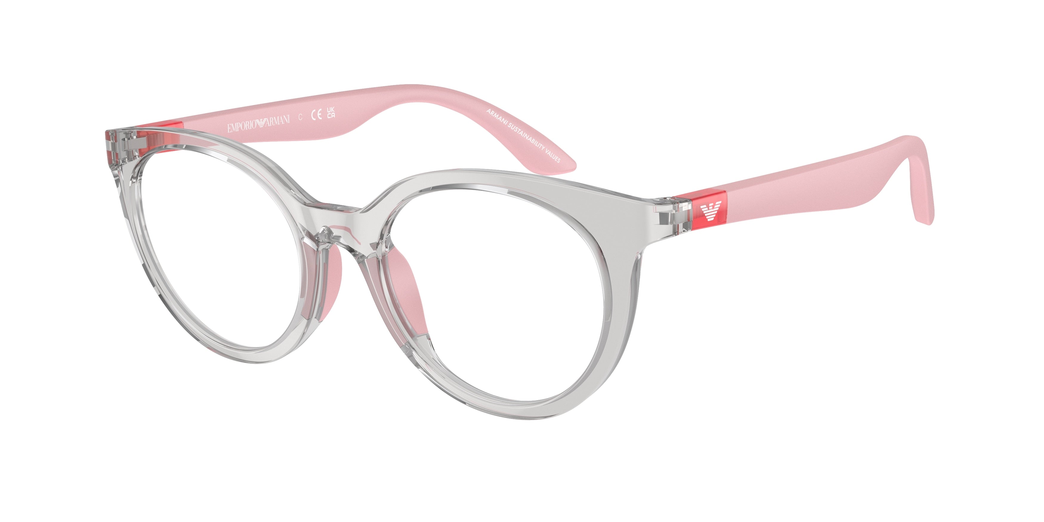 Emporio Armani Kids EK3007F Phantos Eyeglasses  6142-Shiny Transparent Grey 47-130-18 - Color Map Grey