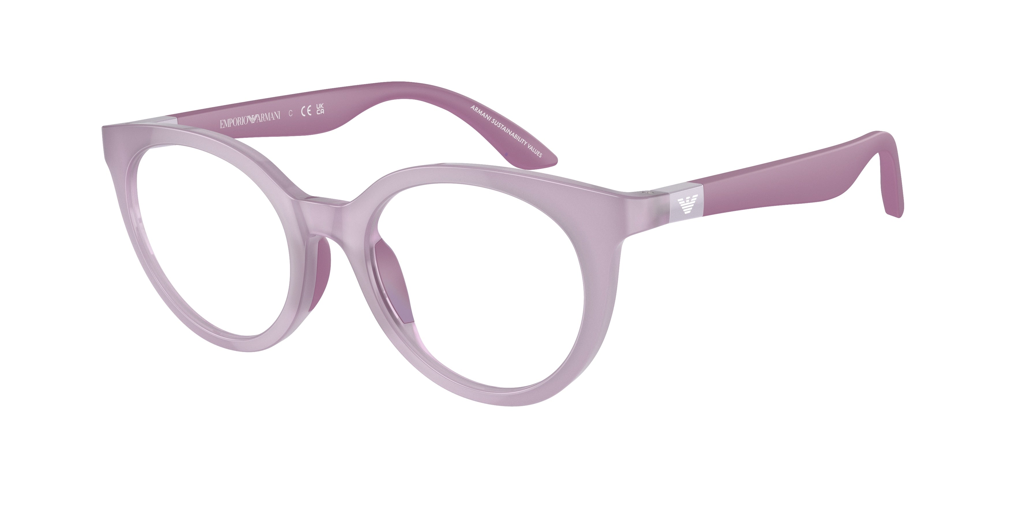 Emporio Armani Kids EK3007 Phantos Eyeglasses  6136-Opaline Lilac 47-130-18 - Color Map Violet