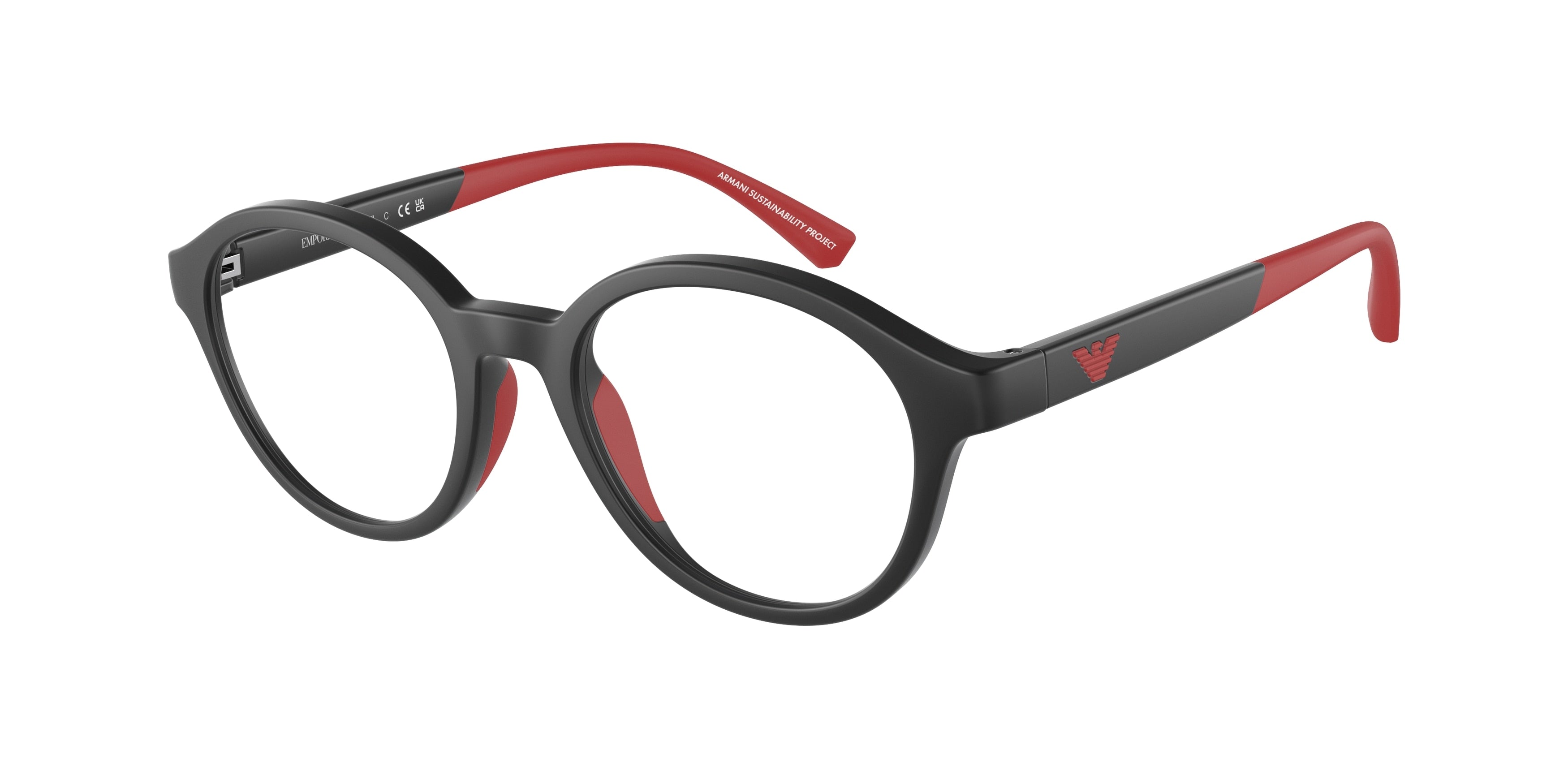 Emporio Armani Kids EK3202F Round Eyeglasses  5001-Matte Black 47-130-18 - Color Map Black