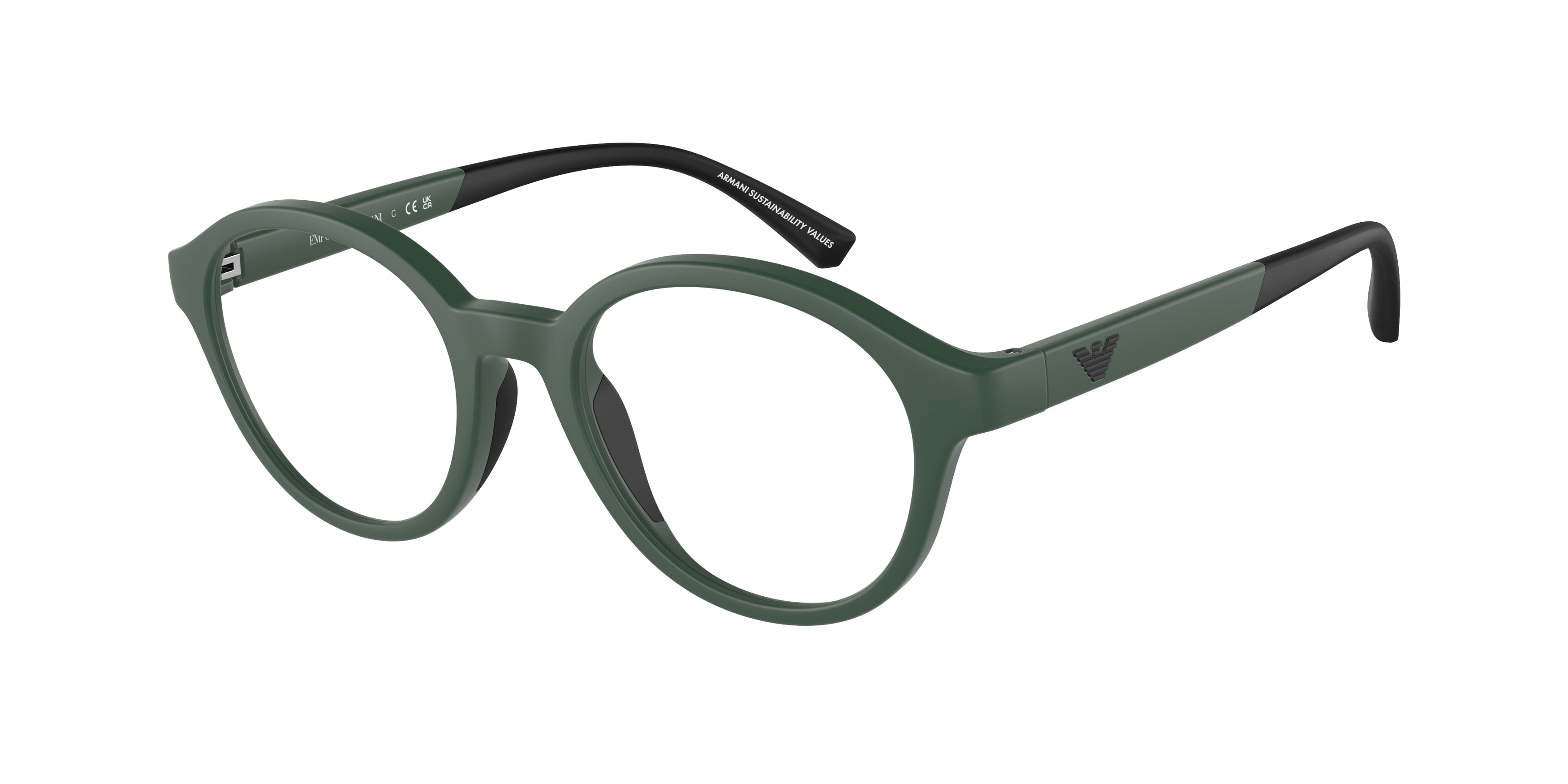 Emporio Armani Kids EK3202 Round Eyeglasses  5058-Matte Green 45-125-18 - Color Map Green