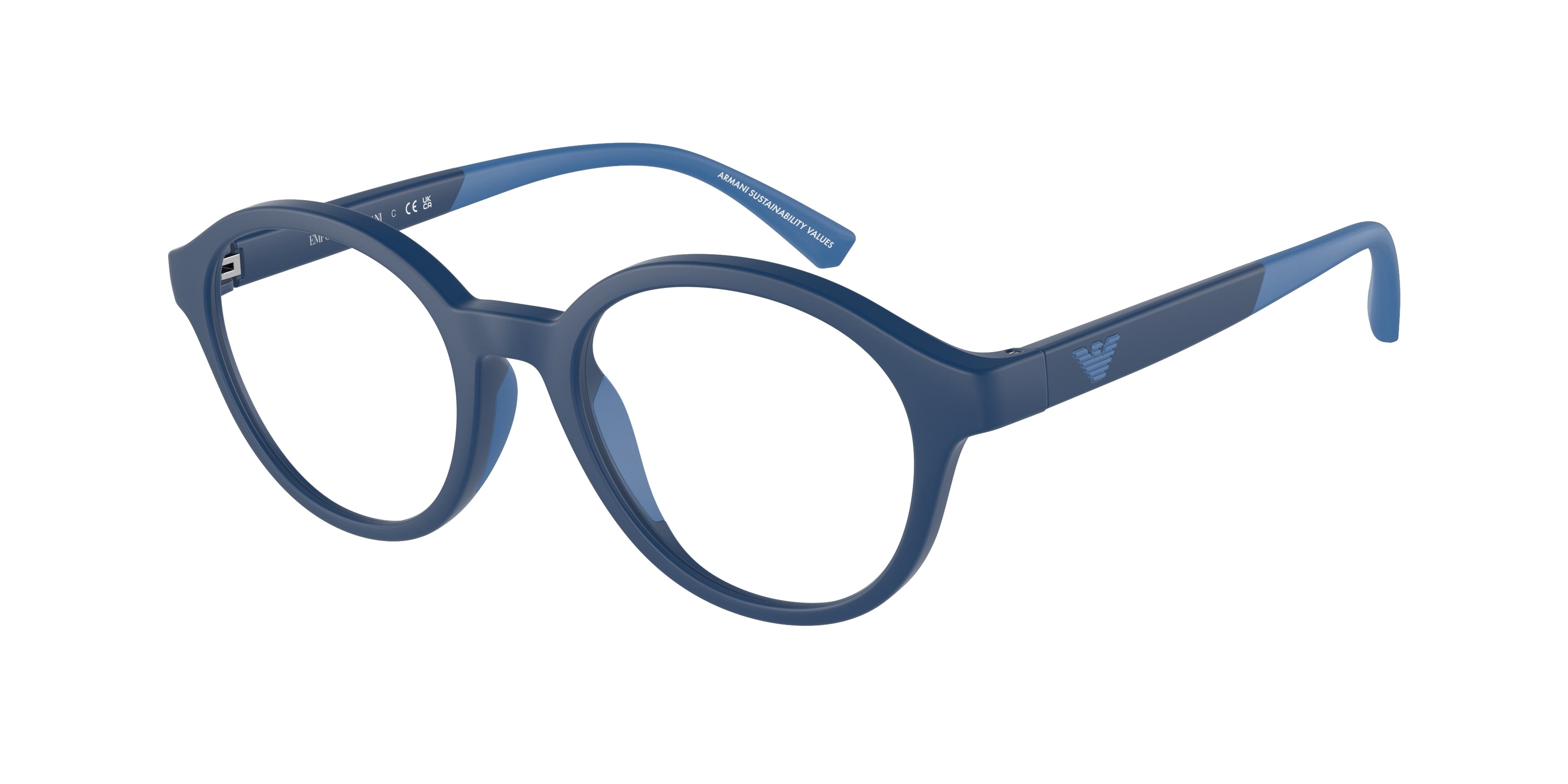 Emporio Armani Kids EK3202 Round Eyeglasses  5088-Matte Blue 47-125-18 - Color Map Blue