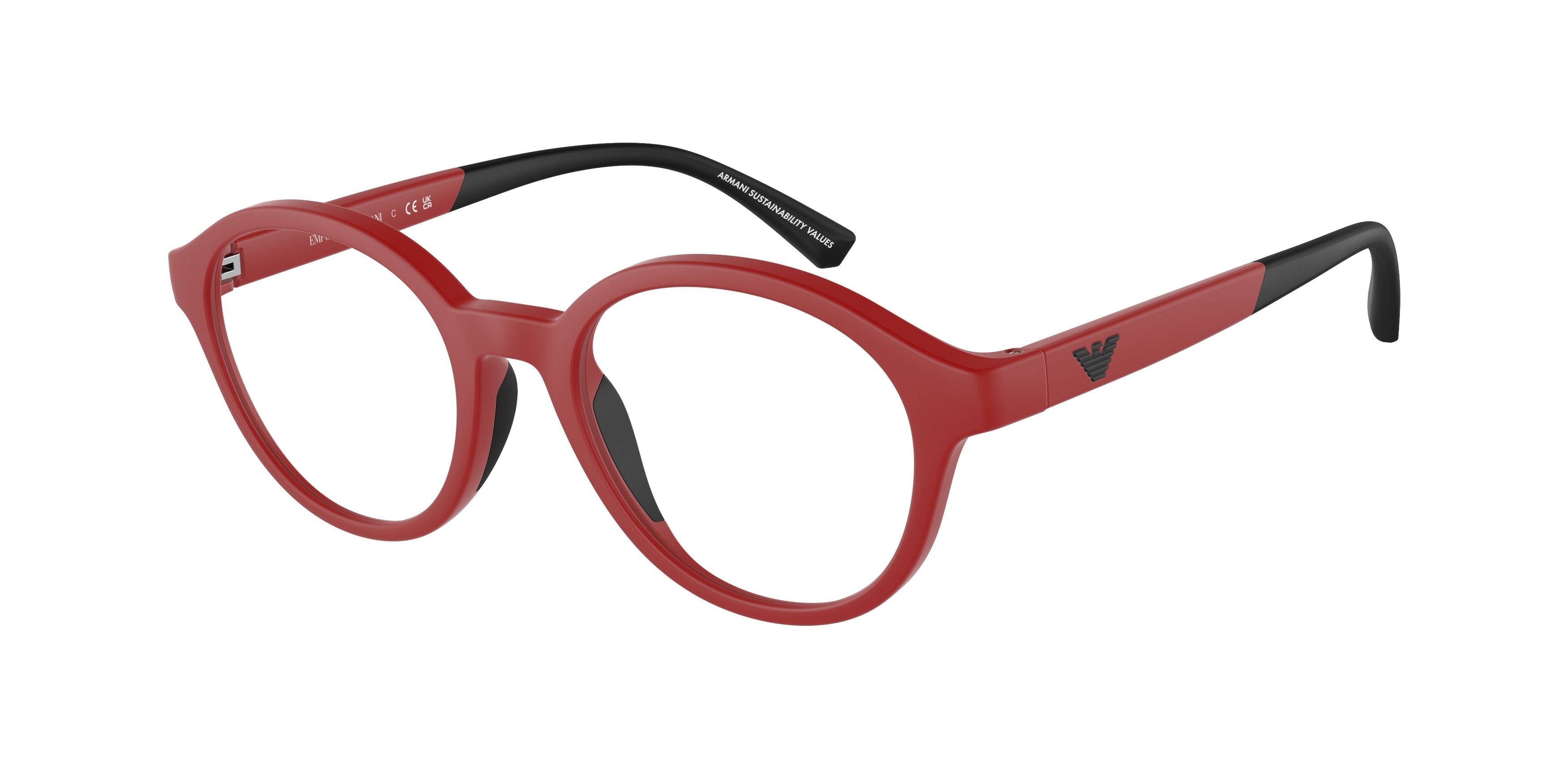 Emporio Armani Kids EK3202 Round Eyeglasses  5624-Matte Red 47-125-18 - Color Map Red