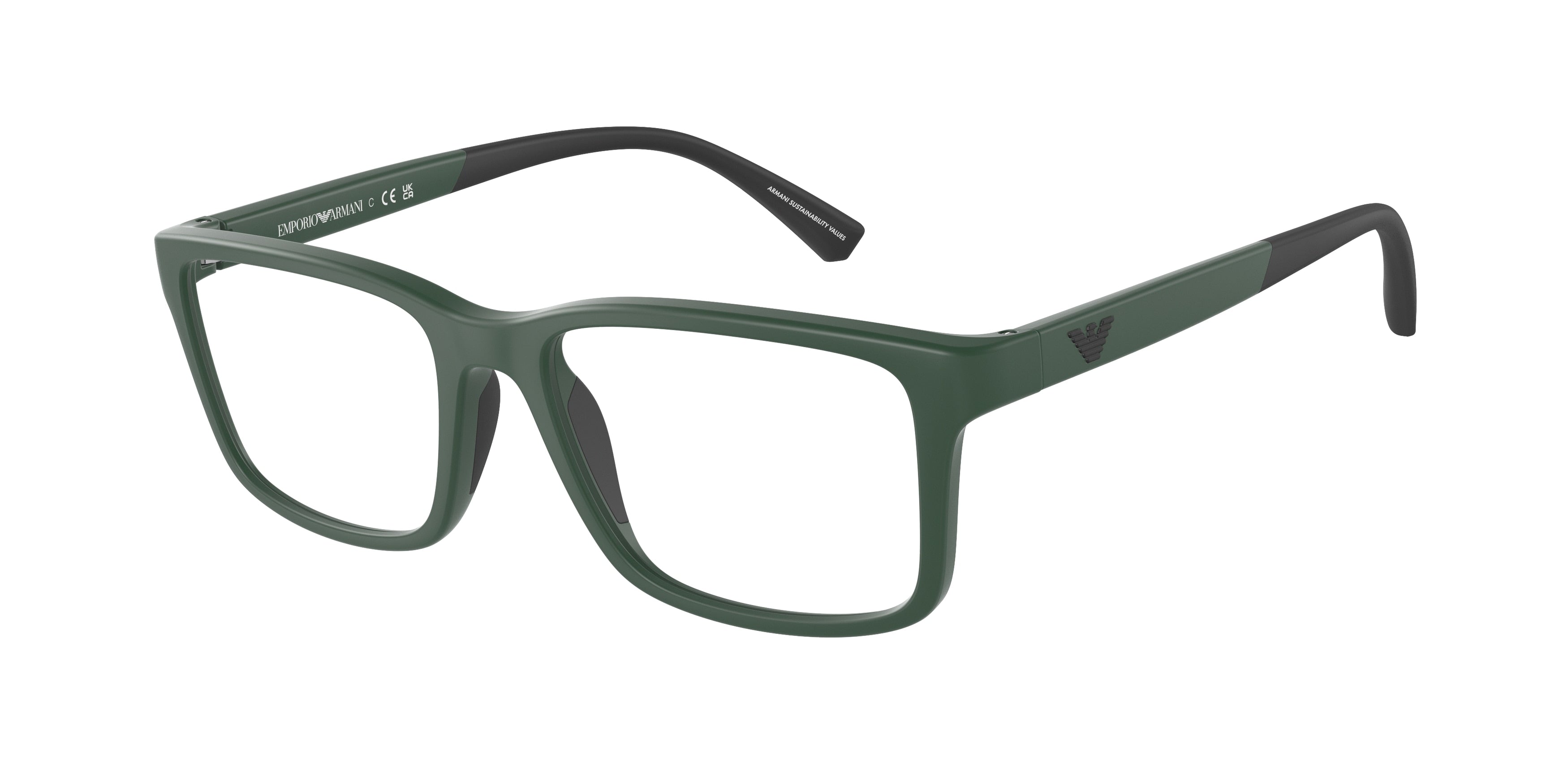 Emporio Armani Kids EK3203 Pillow Eyeglasses  5058-Matte Green 50-130-16 - Color Map Green