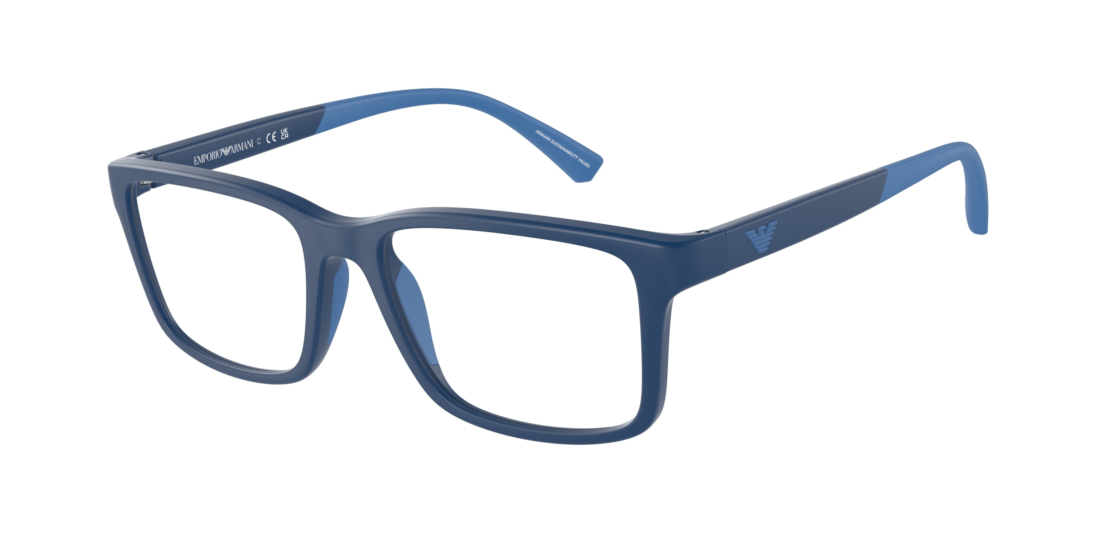 Emporio Armani Kids EK3203 Pillow Eyeglasses  5088-Matte Blue 50-130-16 - Color Map Blue