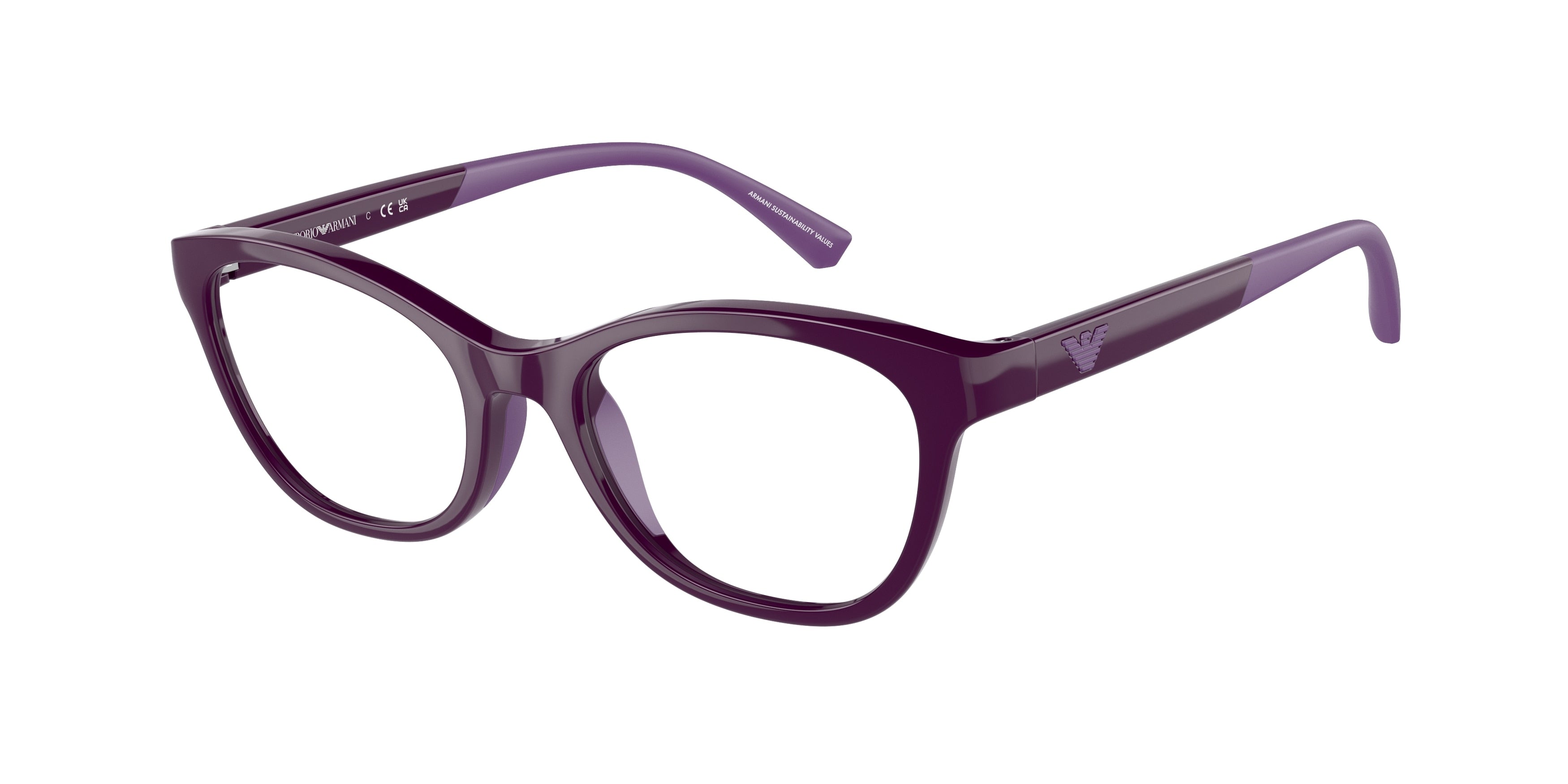 Emporio Armani Kids EK3204 Cat Eye Eyeglasses  5115-Shiny Violet 48-125-17 - Color Map Violet