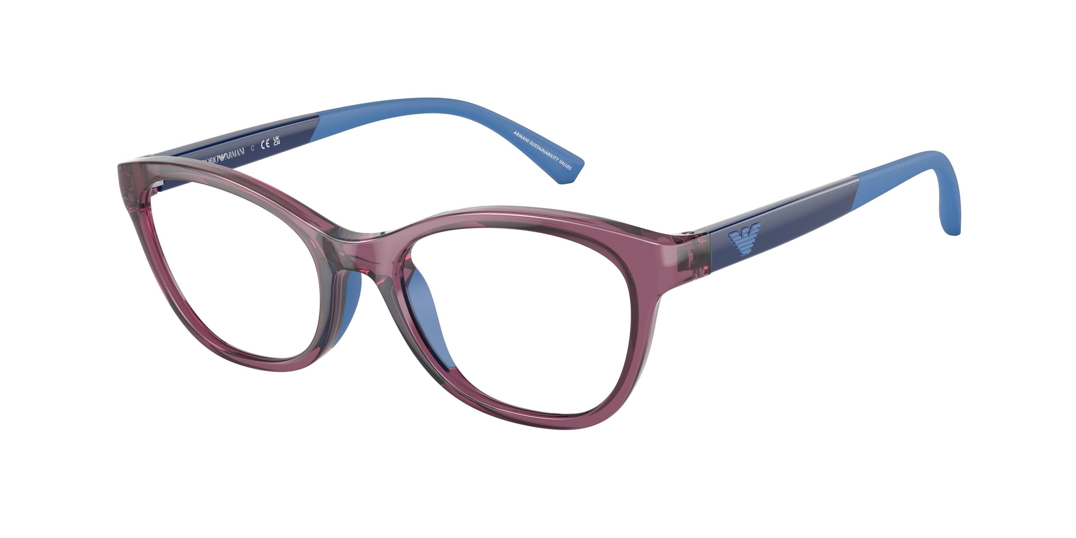 Emporio Armani Kids EK3204 Cat Eye Eyeglasses  5897-Transparent Violet 48-125-17 - Color Map Violet