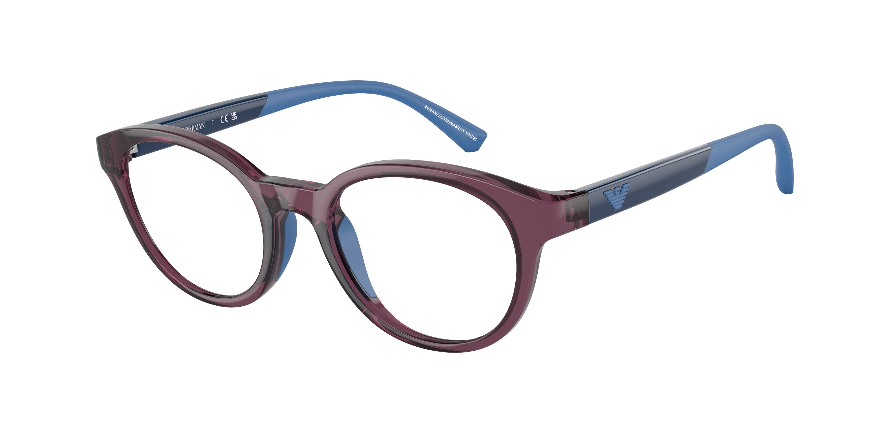 Emporio Armani Kids EK3205 Phantos Eyeglasses  5897-Transparent Violet 46-125-18 - Color Map Violet