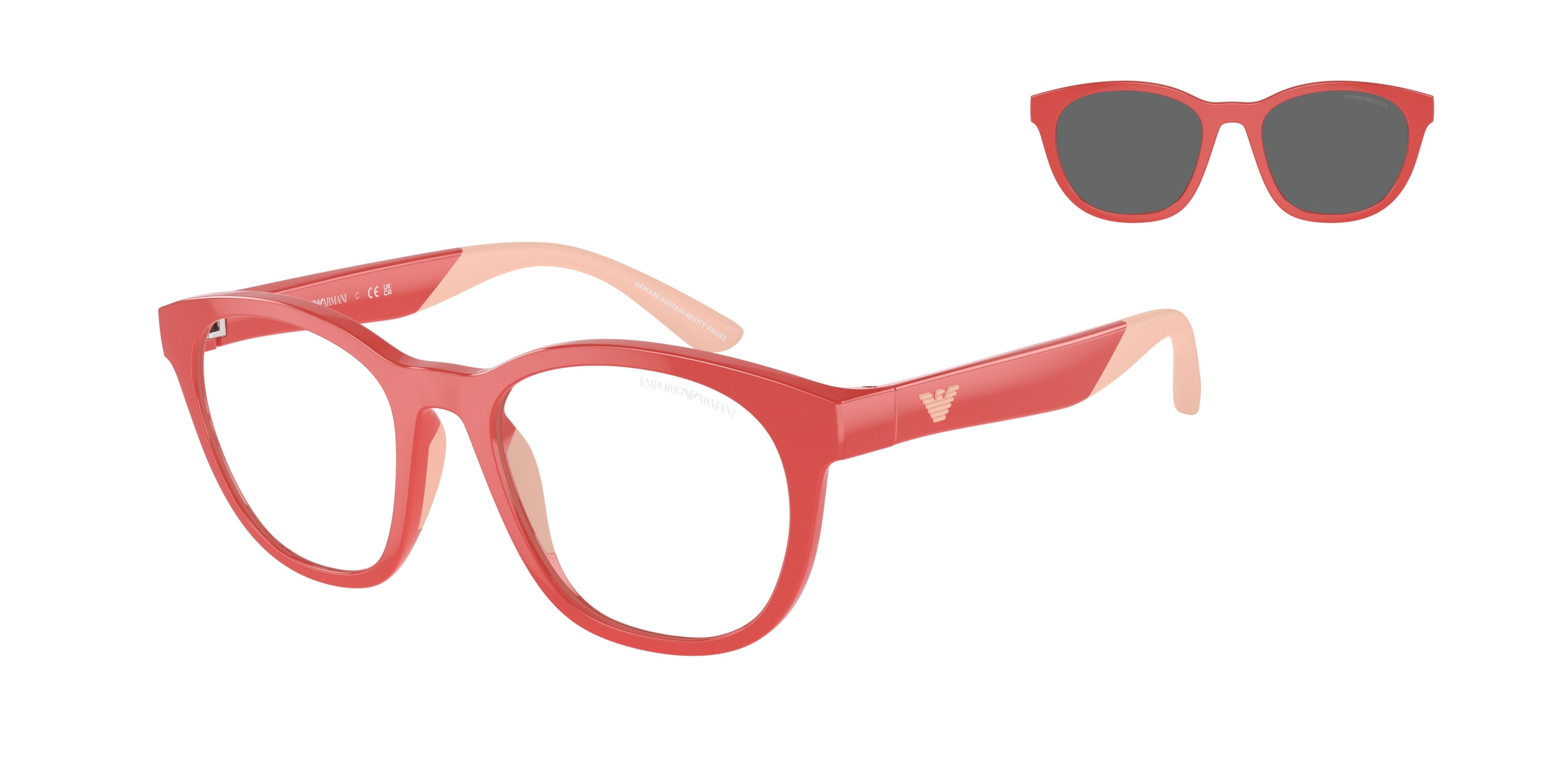 Emporio Armani Kids EK4001 Phantos Sunglasses  56241W-Shiny Coral 47-125-17 - Color Map Pink