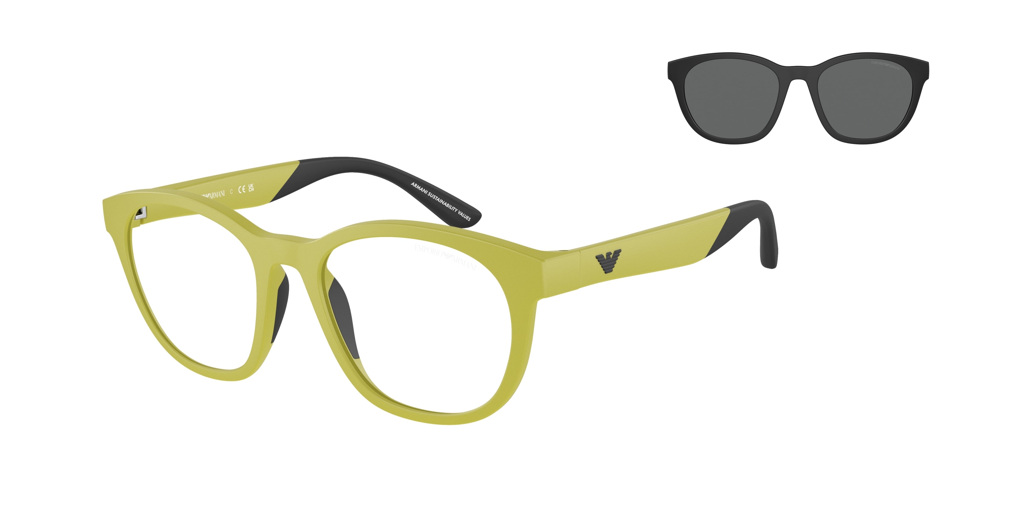 Emporio Armani Kids EK4001 Phantos Sunglasses  60101W-Matte Lime 47-125-17 - Color Map Yellow