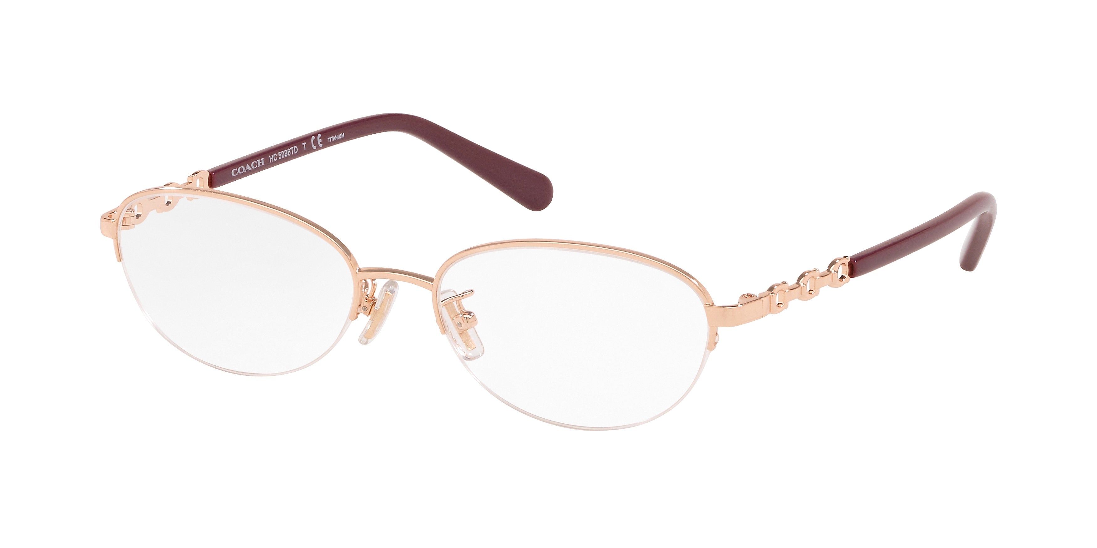 Coach HC5096TD Oval Eyeglasses  9331-Rose Gold 52-140-17 - Color Map Gold