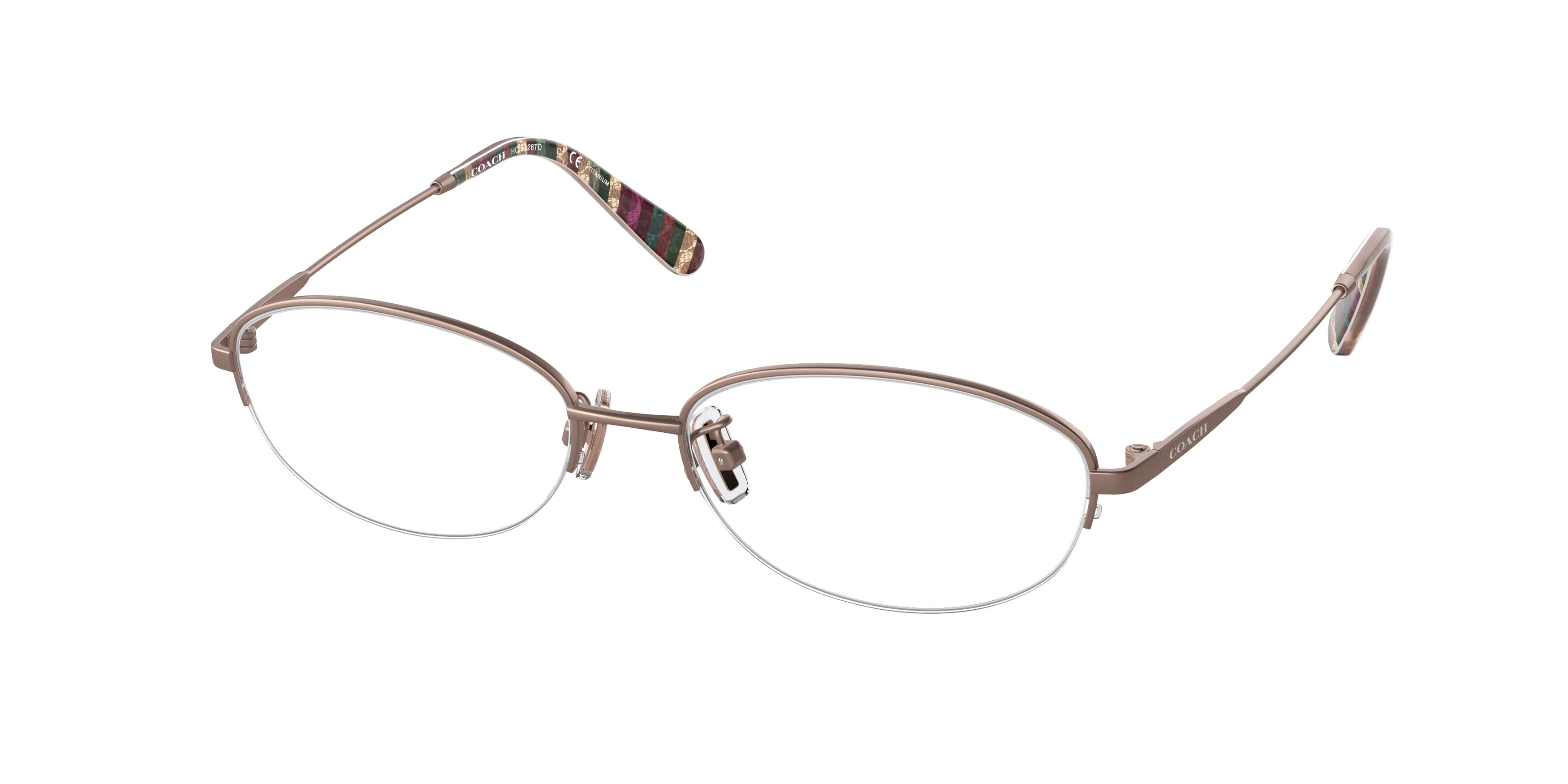 Coach HC5126TD Oval Eyeglasses  9242-Light Brown 54-140-16 - Color Map Brown