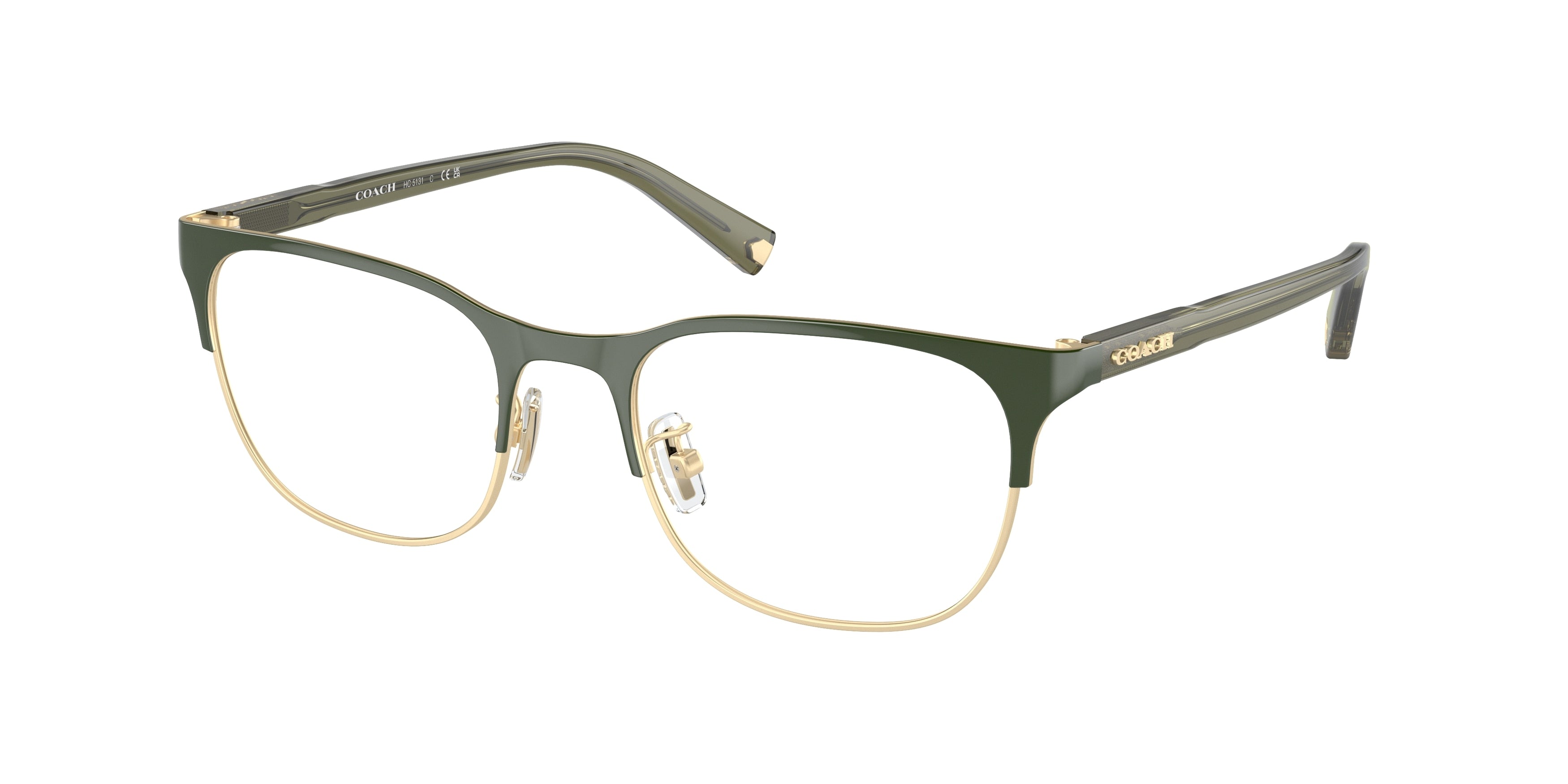 Coach HC5131 Round Eyeglasses  9442-Light Gold/Olive 51-145-19 - Color Map Gold