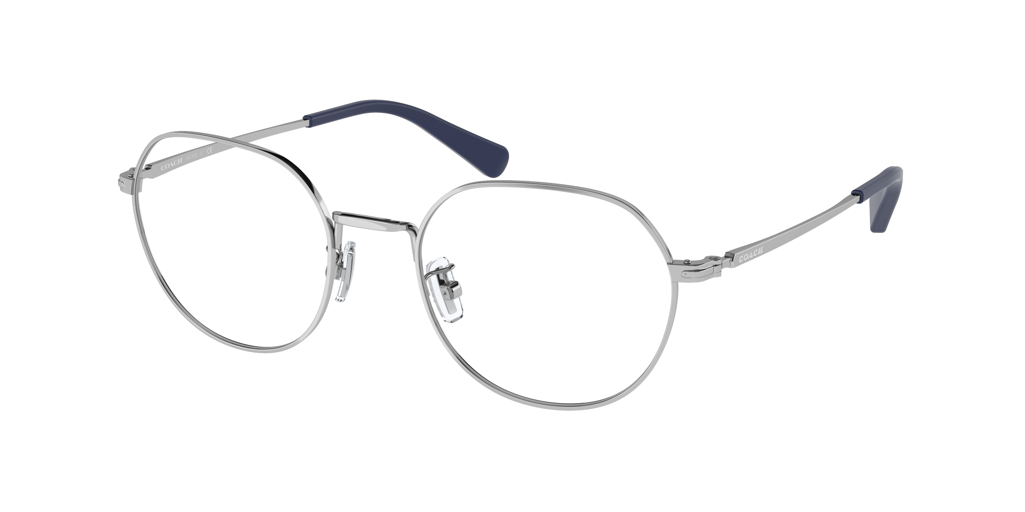 Coach HC5141 Round Eyeglasses  9001-Shiny Silver 52-145-20 - Color Map Silver