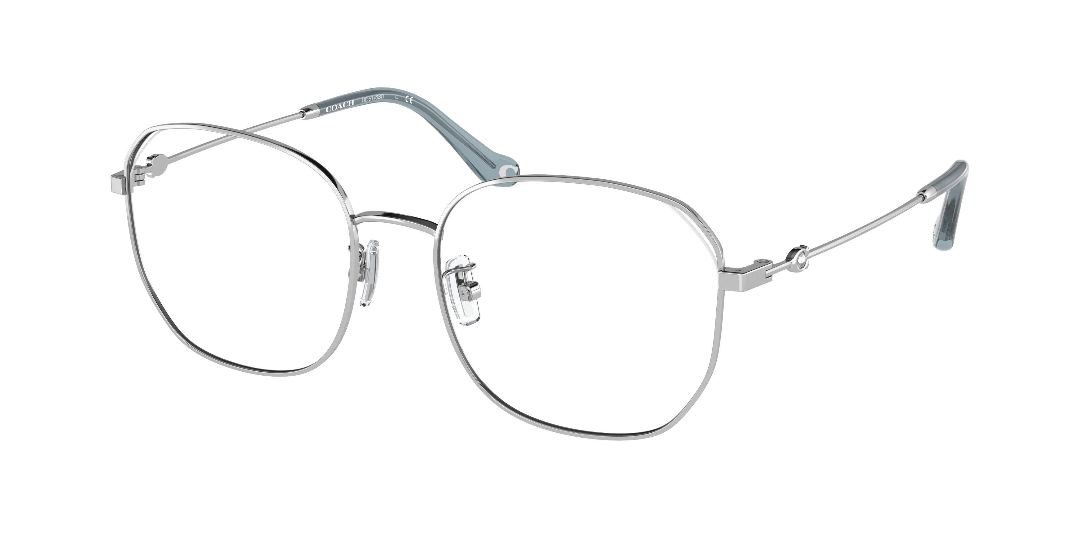 Coach HC5143BD Irregular Eyeglasses  9363-Shiny Silver 55-145-18 - Color Map Silver