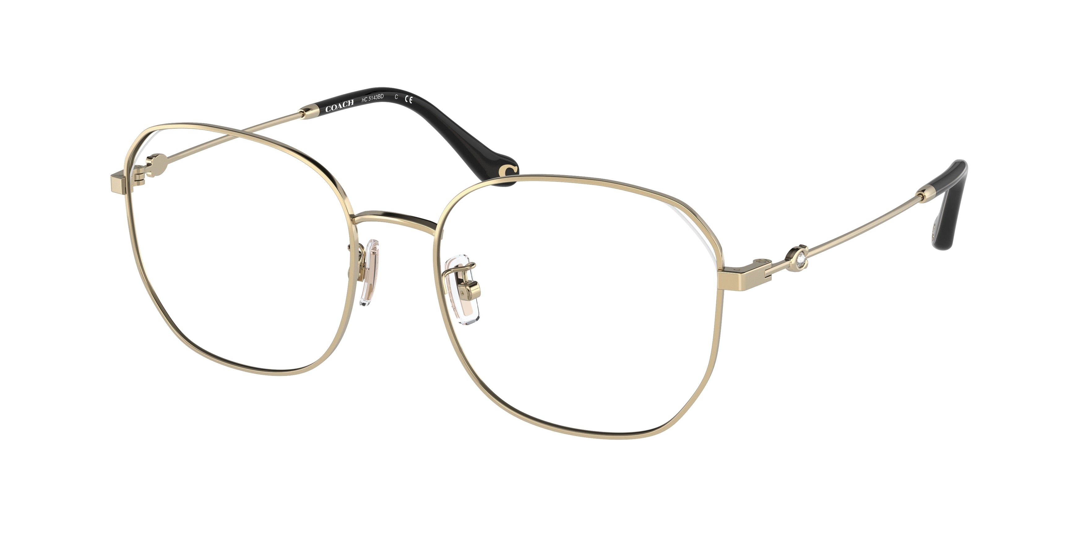 Coach HC5143BD Irregular Eyeglasses  9399-Shiny Gold 53-145-18 - Color Map Gold