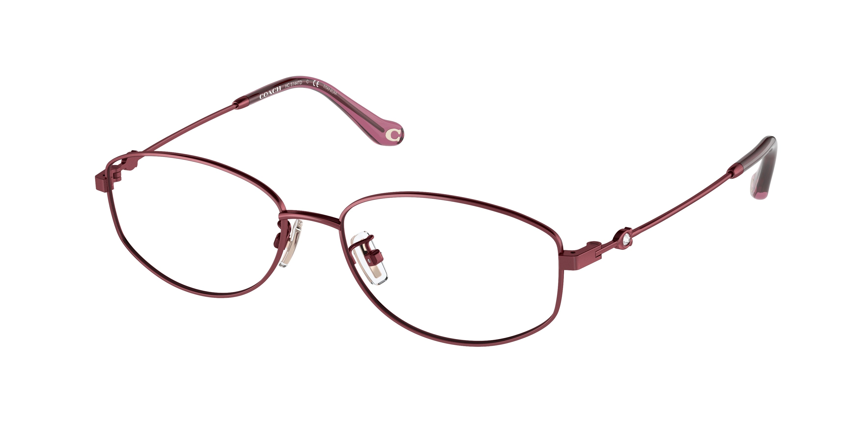 Coach HC5144TD Pillow Eyeglasses  9048-Satin Burgundy 52-145-16 - Color Map Violet