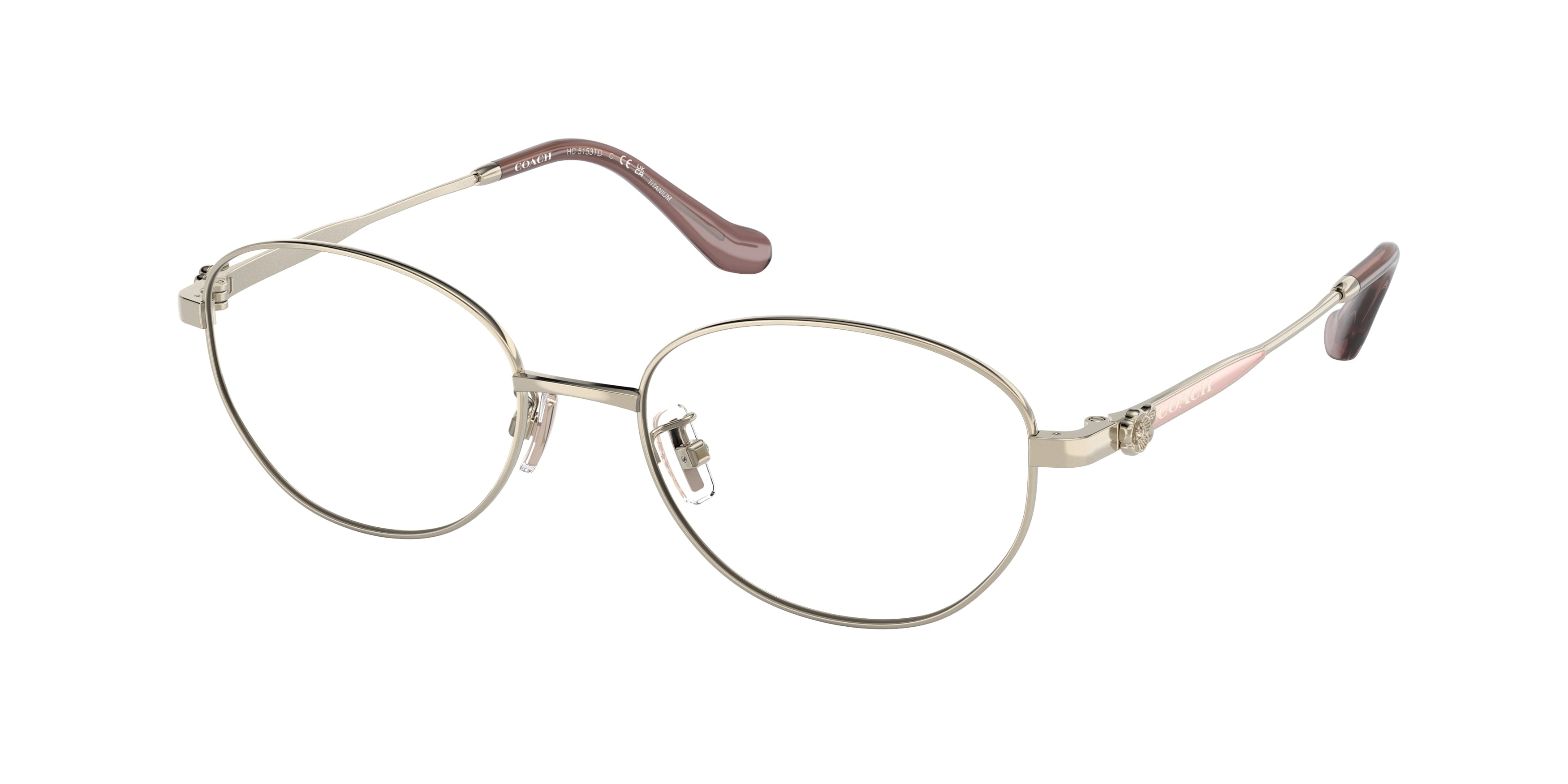 Coach HC5153TD Oval Eyeglasses  9005-Shiny Light Gold 53-145-18 - Color Map Gold