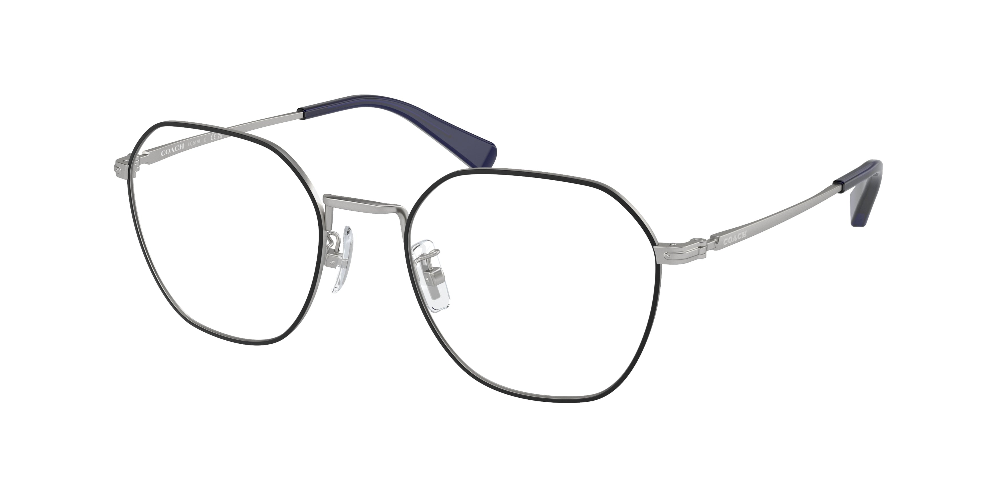 Coach HC5170 Irregular Eyeglasses  9001-Satin Silver 52-145-20 - Color Map Silver