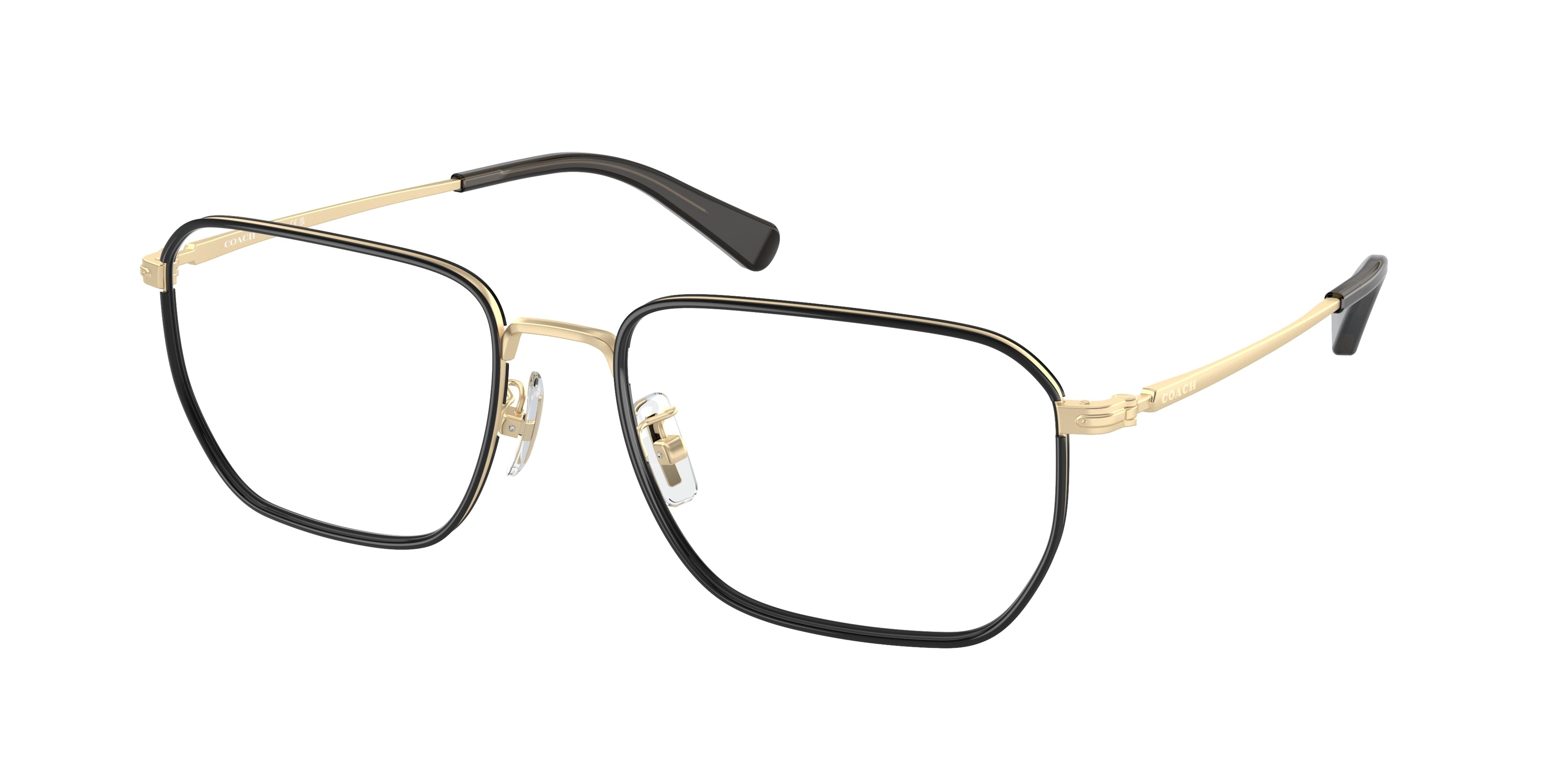 Coach HC5171 Square Eyeglasses  9005-Satin Light Gold/Black 57-150-19 - Color Map Black