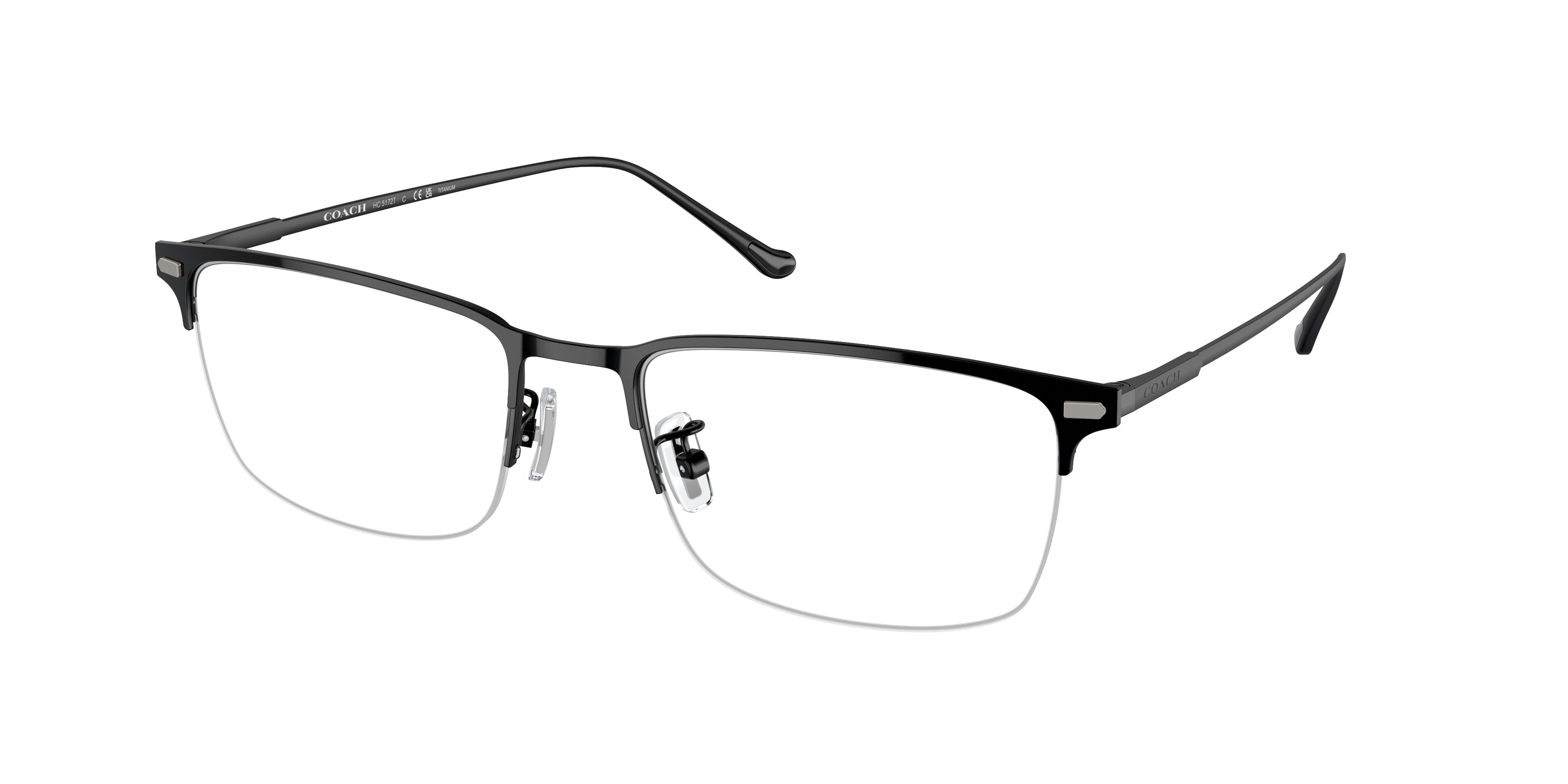 Coach HC5172T Rectangle Eyeglasses  9003-Black 56-145-19 - Color Map Black