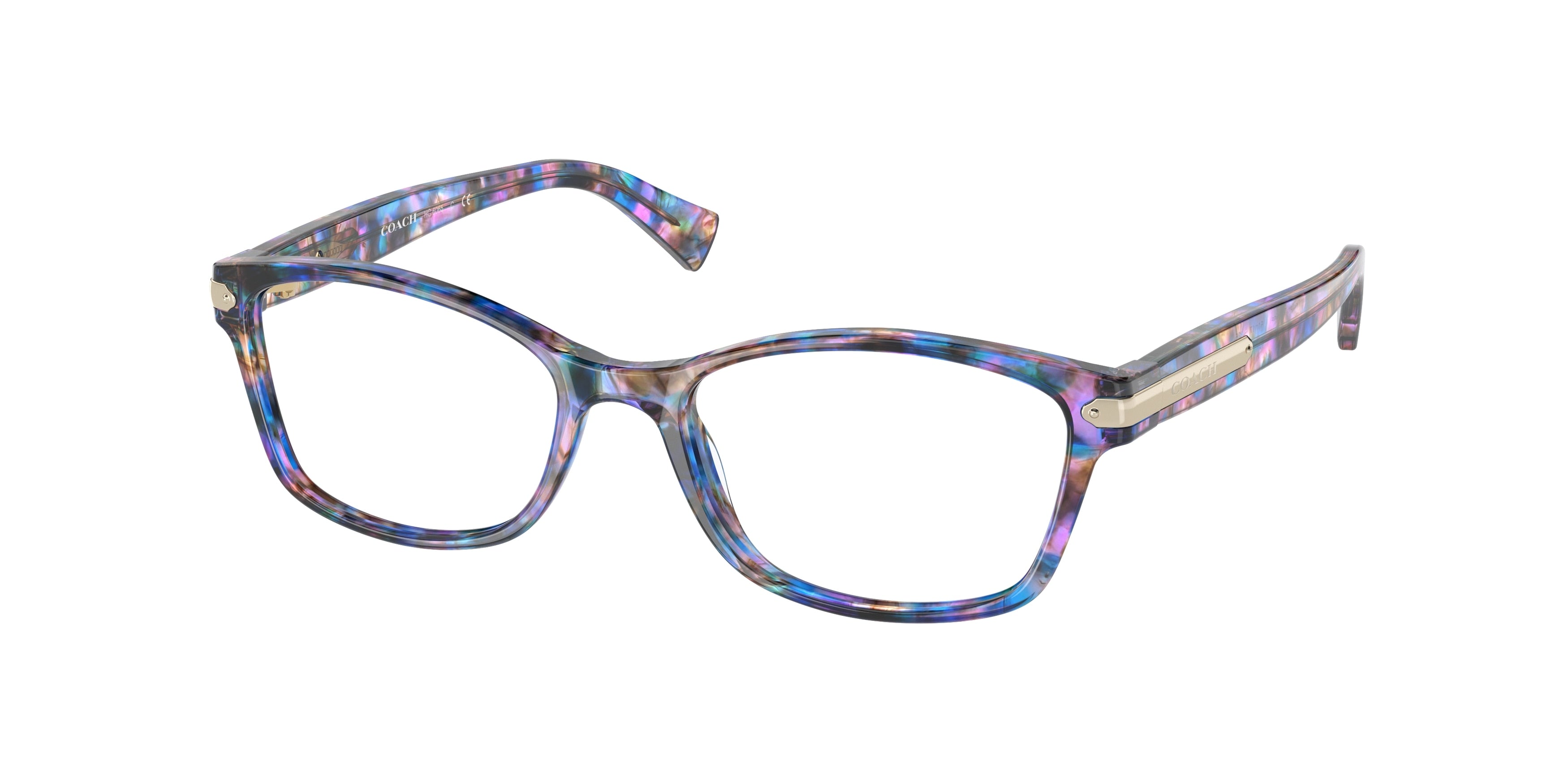 Coach HC6065 Rectangle Eyeglasses  5288-Purple Confetti Tortoise 53-140-17 - Color Map Tortoise