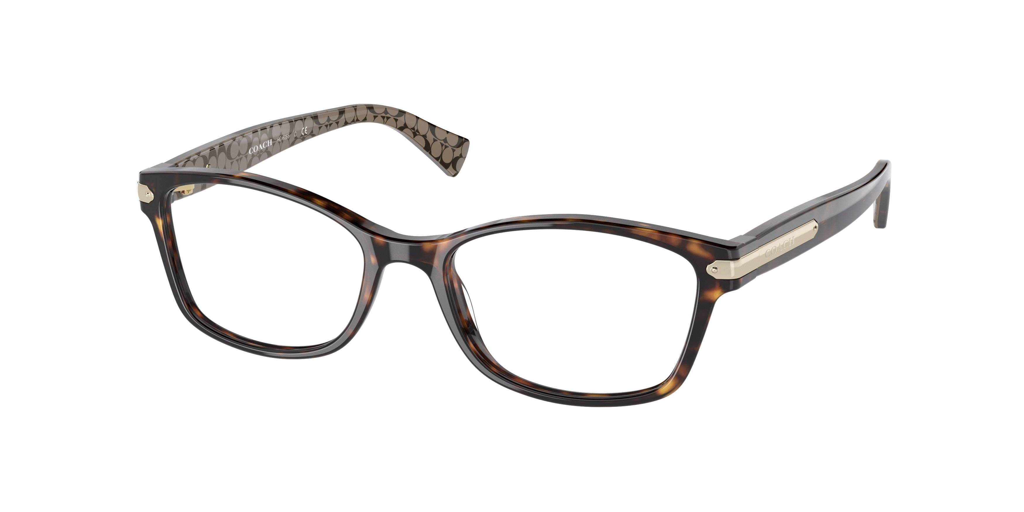 Coach HC6065 Rectangle Eyeglasses  5291-Dark Tortoise 53-140-17 - Color Map Tortoise