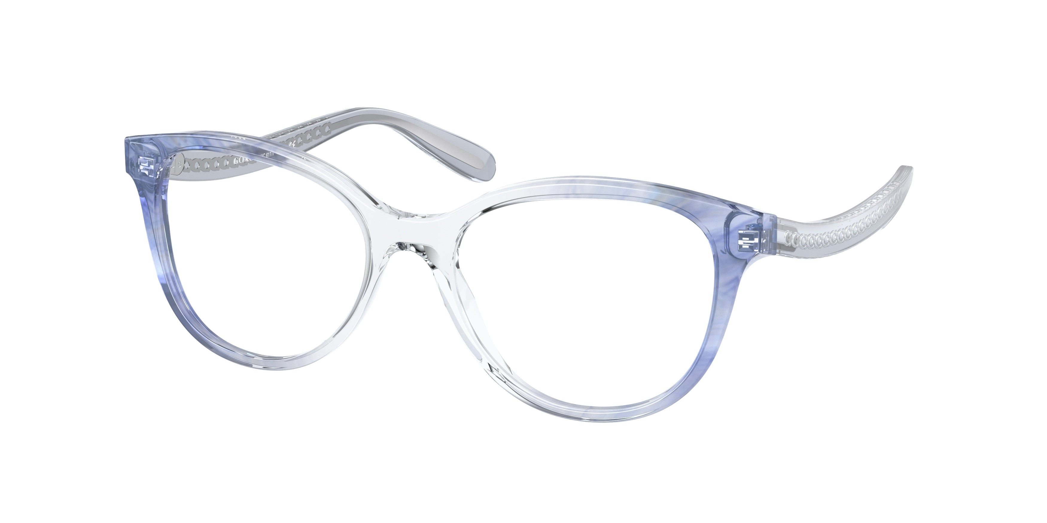 Coach HC6177F Round Eyeglasses  5655-Transparent Blue Ombre 55-140-17 - Color Map Blue