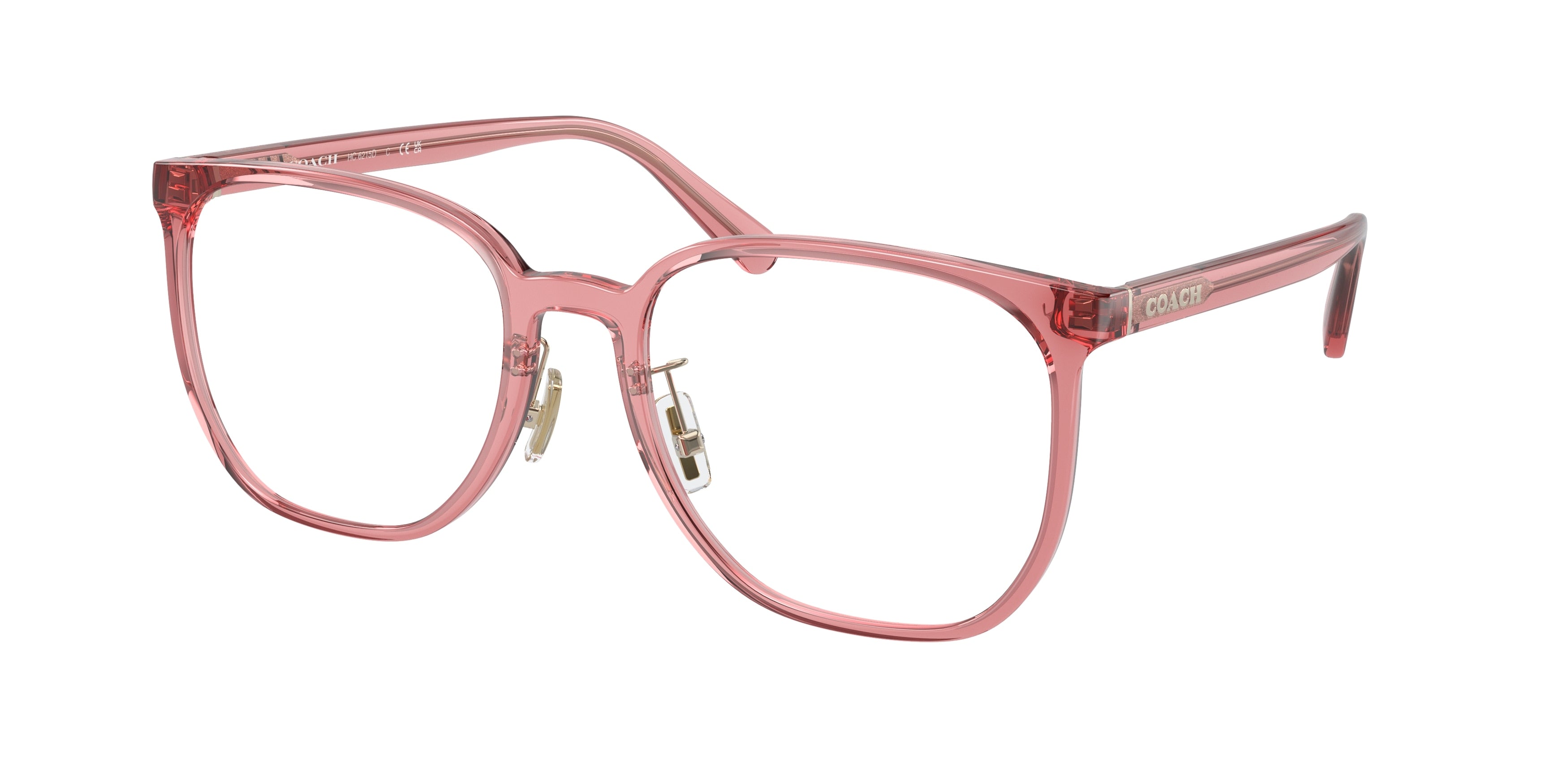 Coach HC6215D Square Eyeglasses  5800-Transparent Berry 56-145-19 - Color Map Red