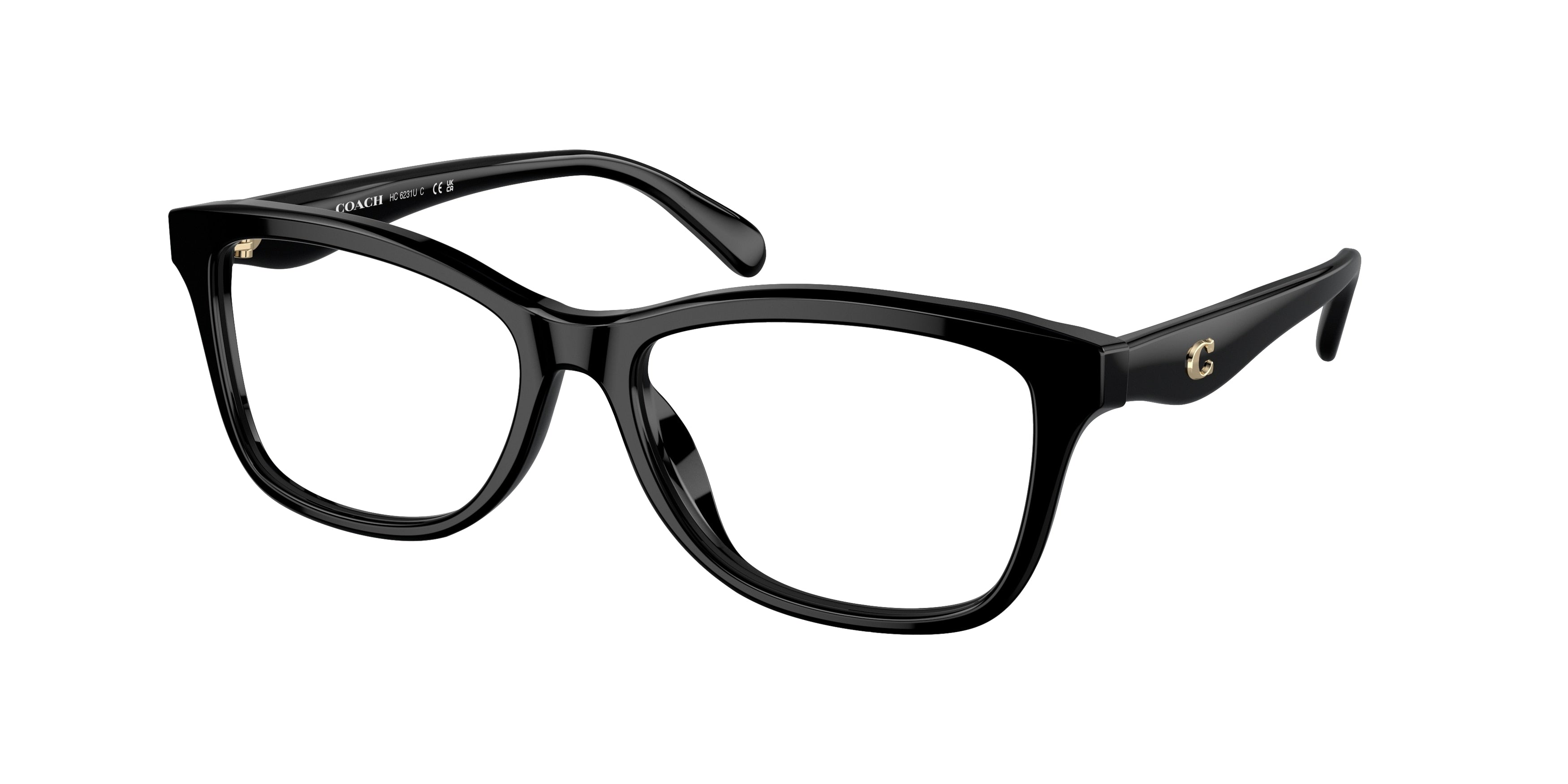 Coach HC6231U Rectangle Eyeglasses  5002-Black 54-140-16 - Color Map Black