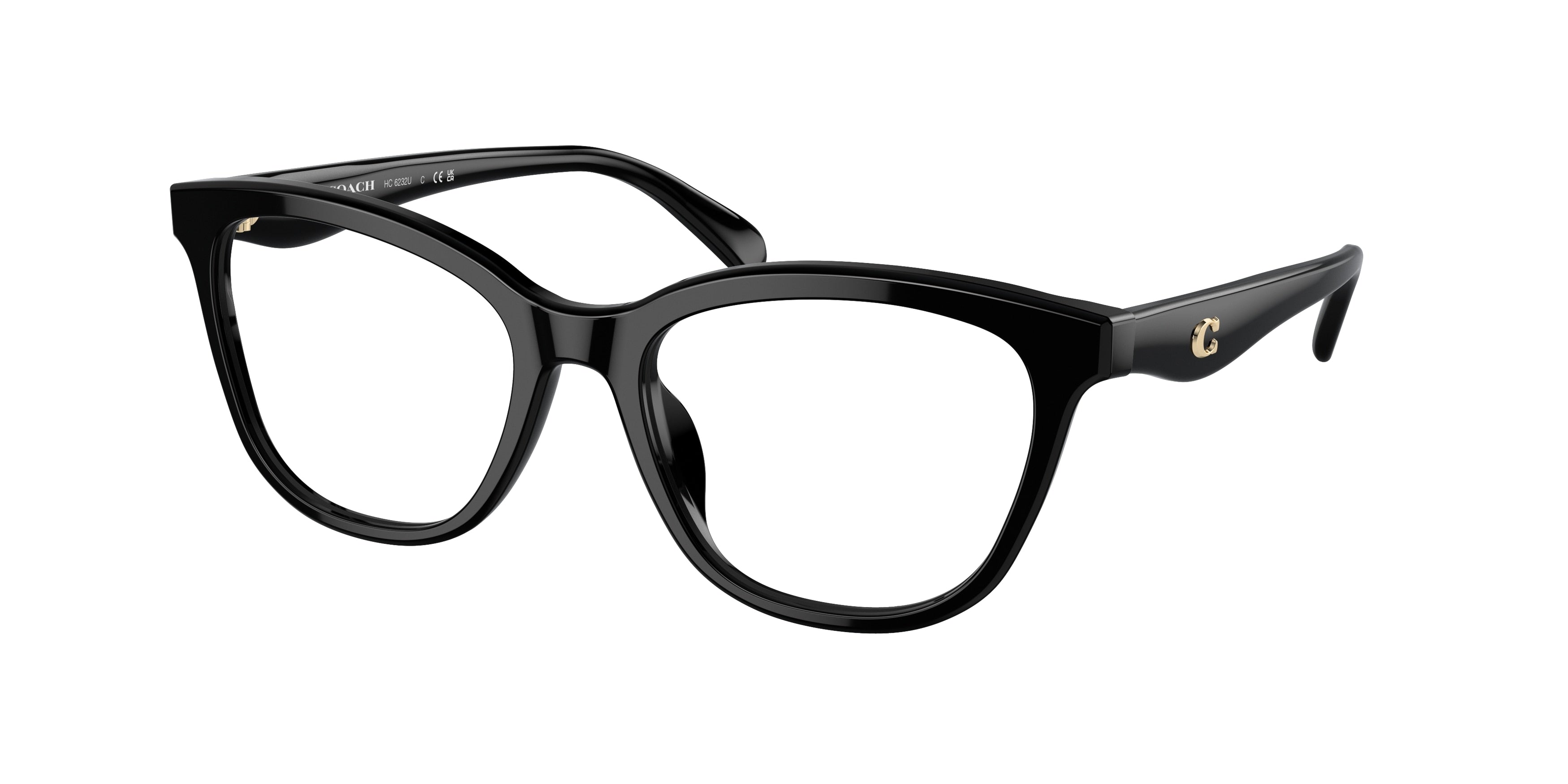 Coach HC6232U Square Eyeglasses  5002-Black 53-140-18 - Color Map Black