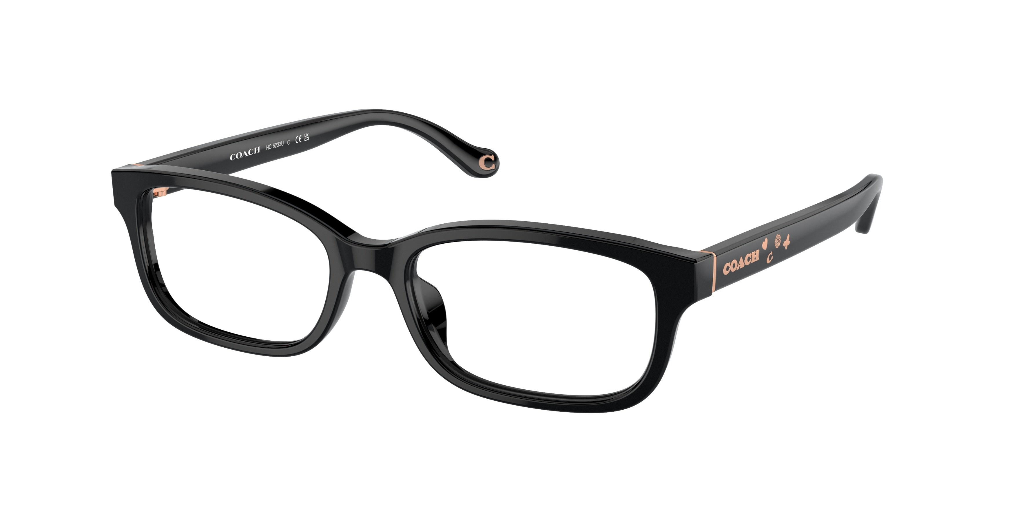 Coach HC6233U Rectangle Eyeglasses  5002-Black 52-140-17 - Color Map Black