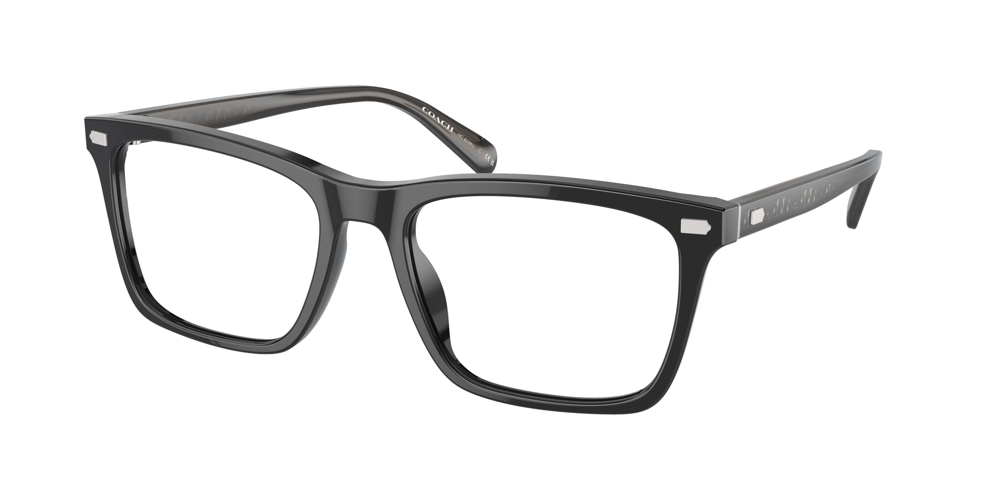 Coach HC6238U Square Eyeglasses  5002-Black 57-150-19 - Color Map Black