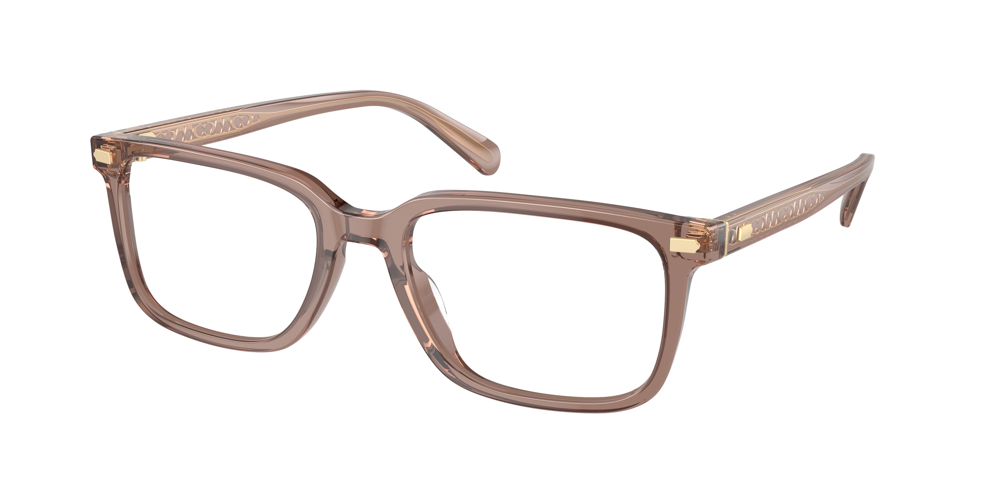 Coach HC6239U Square Eyeglasses  5819-Transparent Pecan 55-145-19 - Color Map Brown