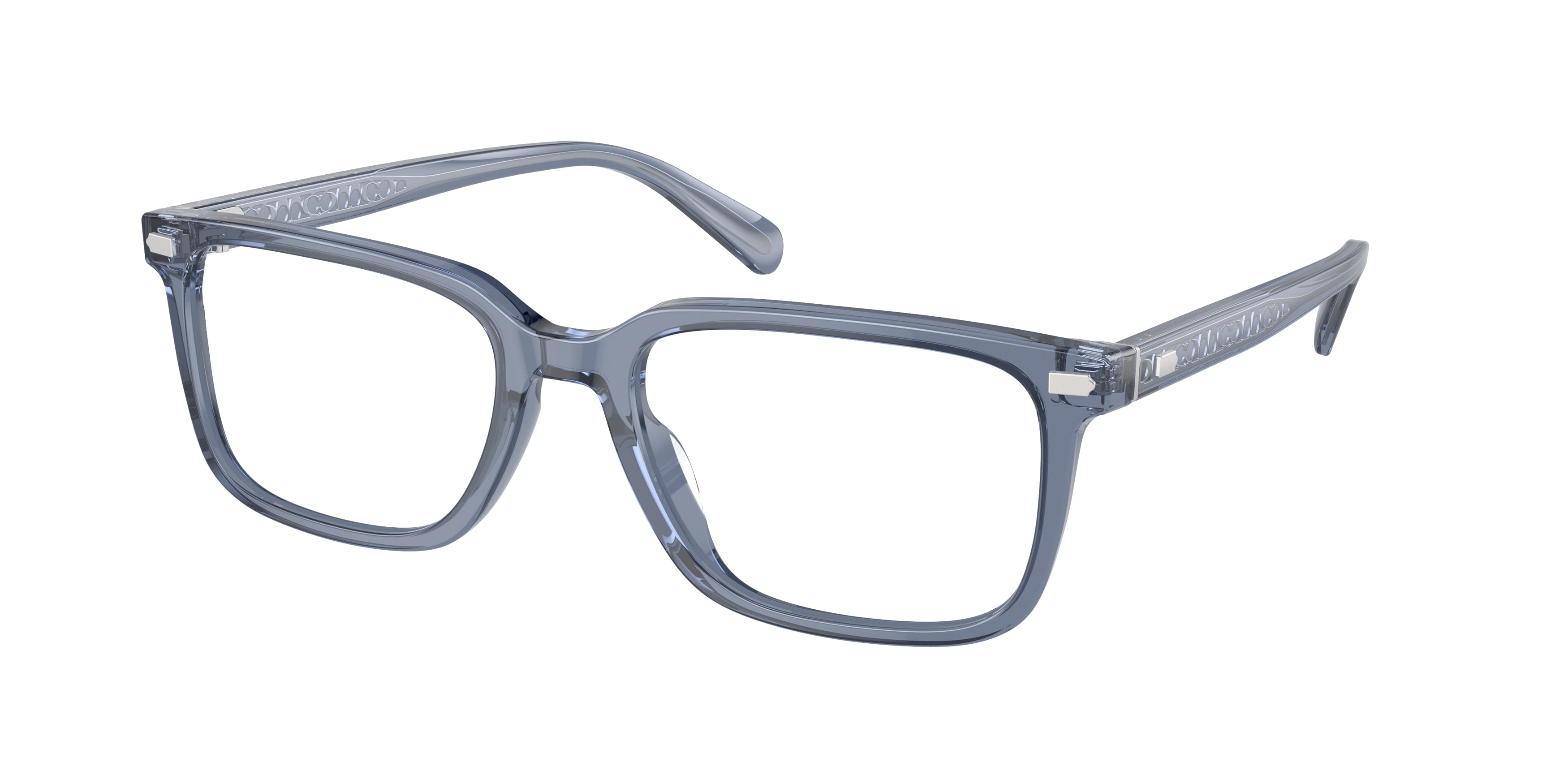 Coach HC6239U Square Eyeglasses  5820-Transparent Blue 55-145-19 - Color Map Blue