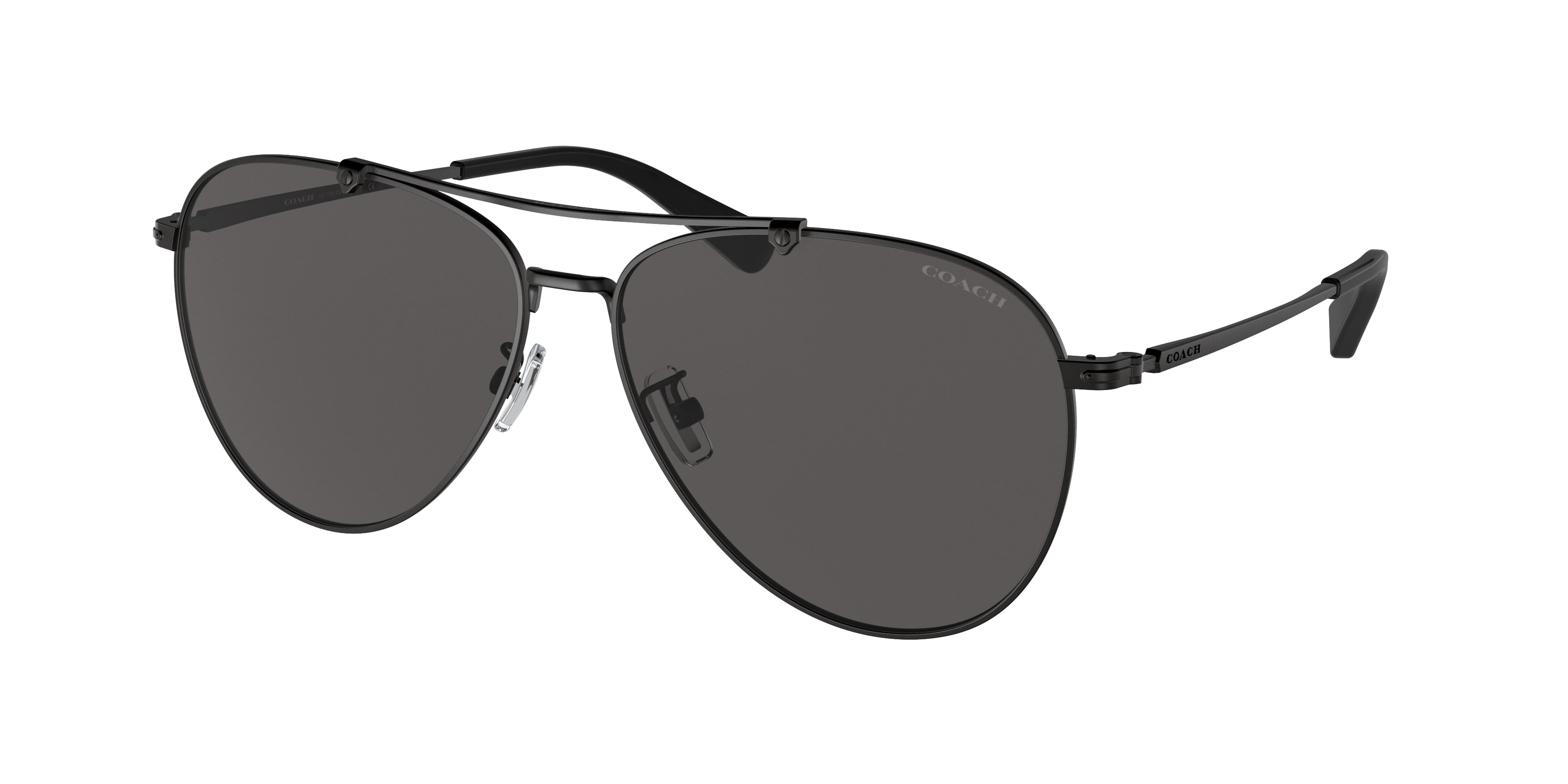 Coach C8005 HC7136 Pilot Sunglasses  900387-Matte Black 60-145-14 - Color Map Black