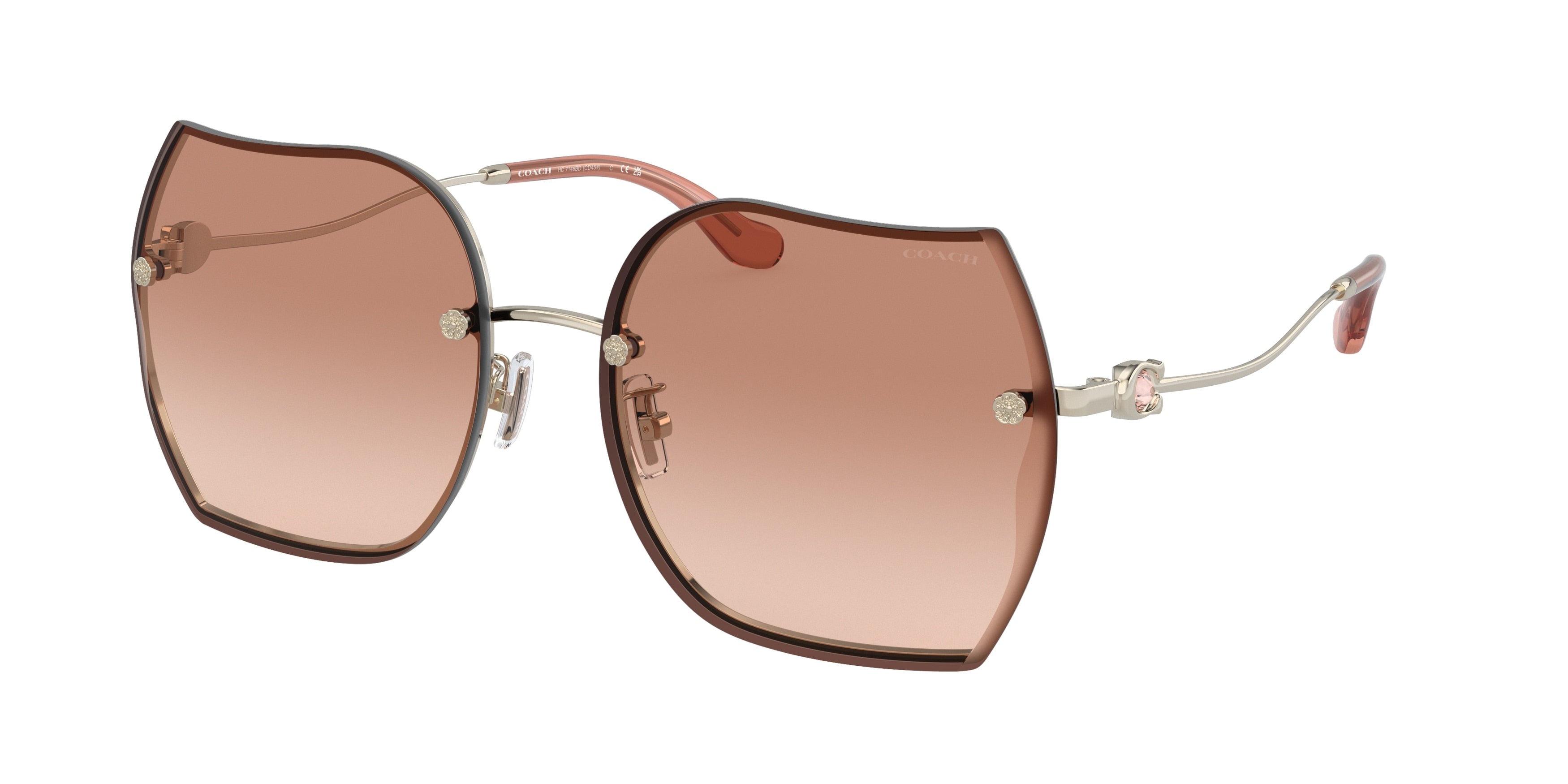 Coach CD454 HC7146BD Butterfly Sunglasses  900513-Shiny Light Gold 60-150-17 - Color Map Gold