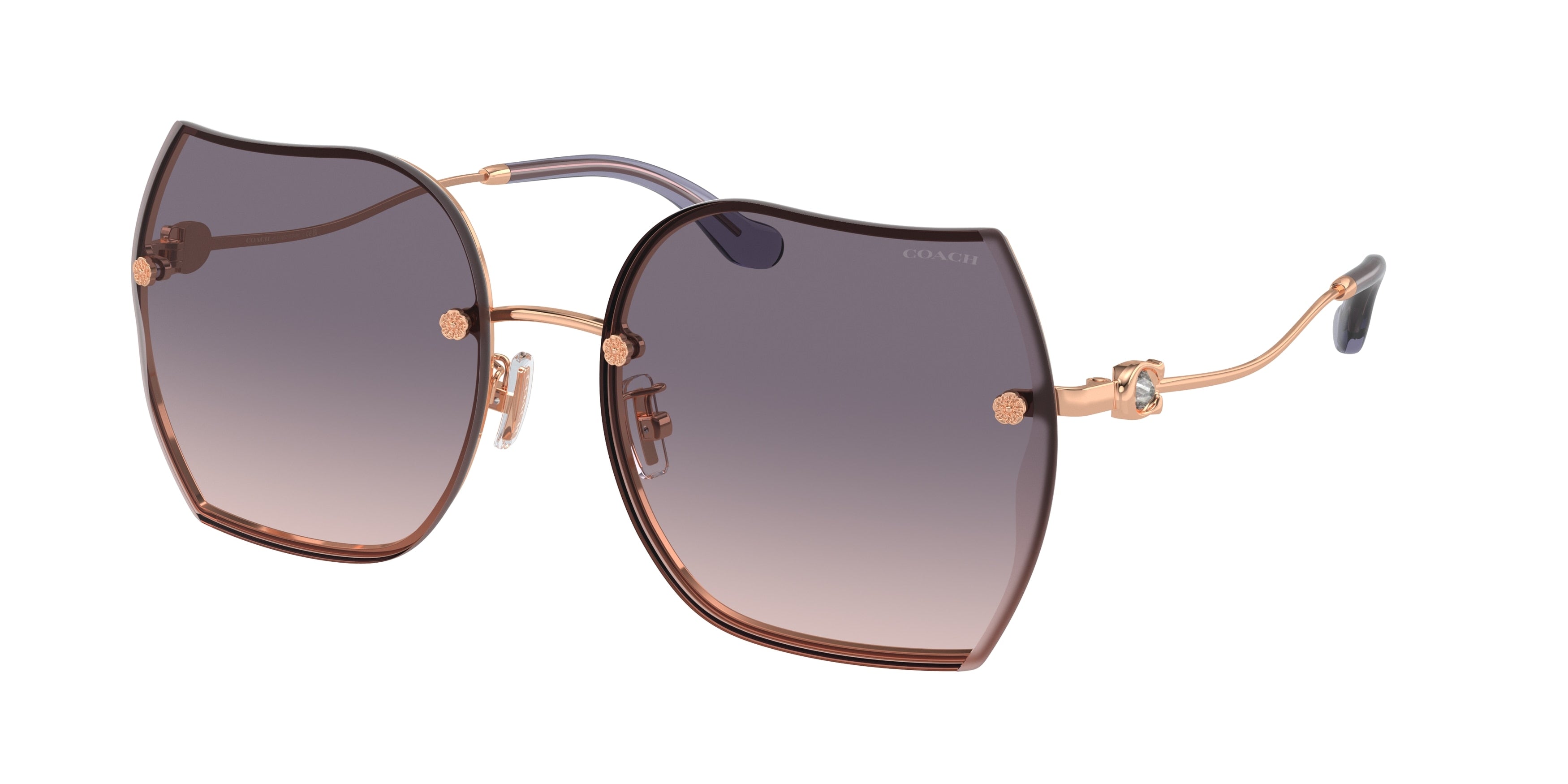 Coach CD454 HC7146BD Butterfly Sunglasses  933136-Shiny Rose Gold 60-150-17 - Color Map Gold