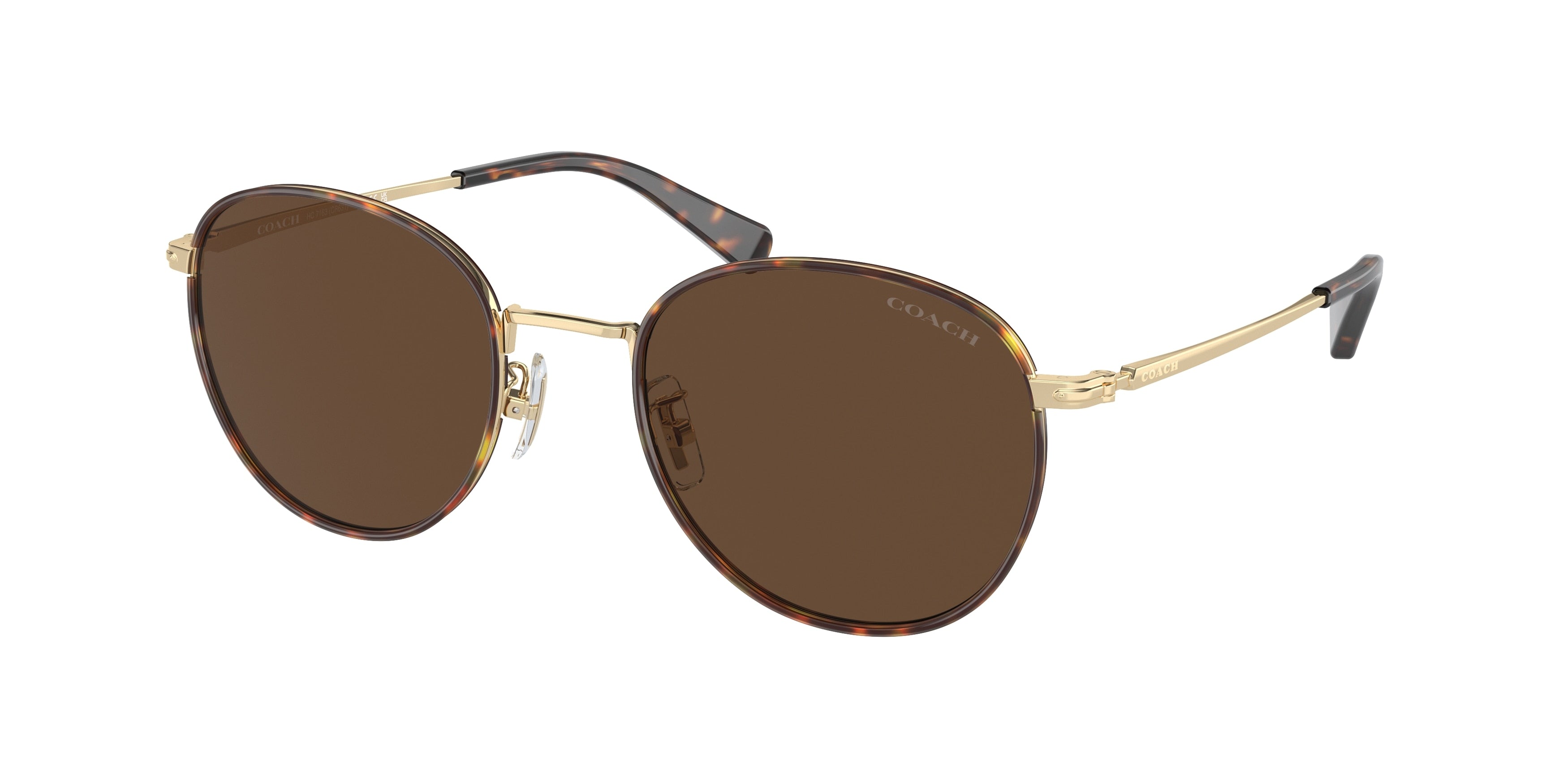 Coach CR631 HC7163 Phantos Sunglasses  90053G-Light Gold/Dark Tortoise 52-145-22 - Color Map Gold