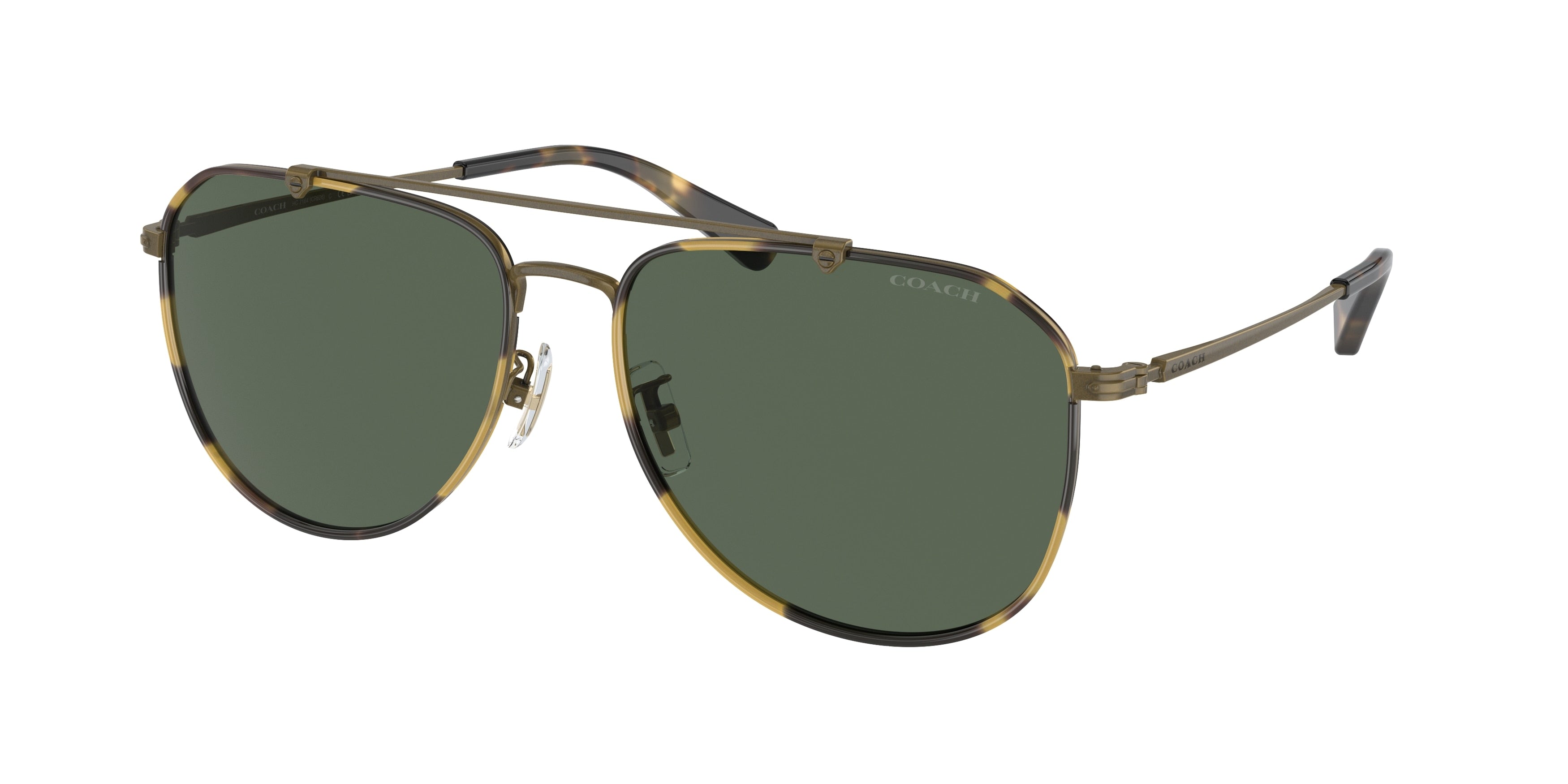 Coach CR626 HC7164 Pilot Sunglasses  933371-Antique Gold/Tokyo Tortoise 59-150-17 - Color Map Gold