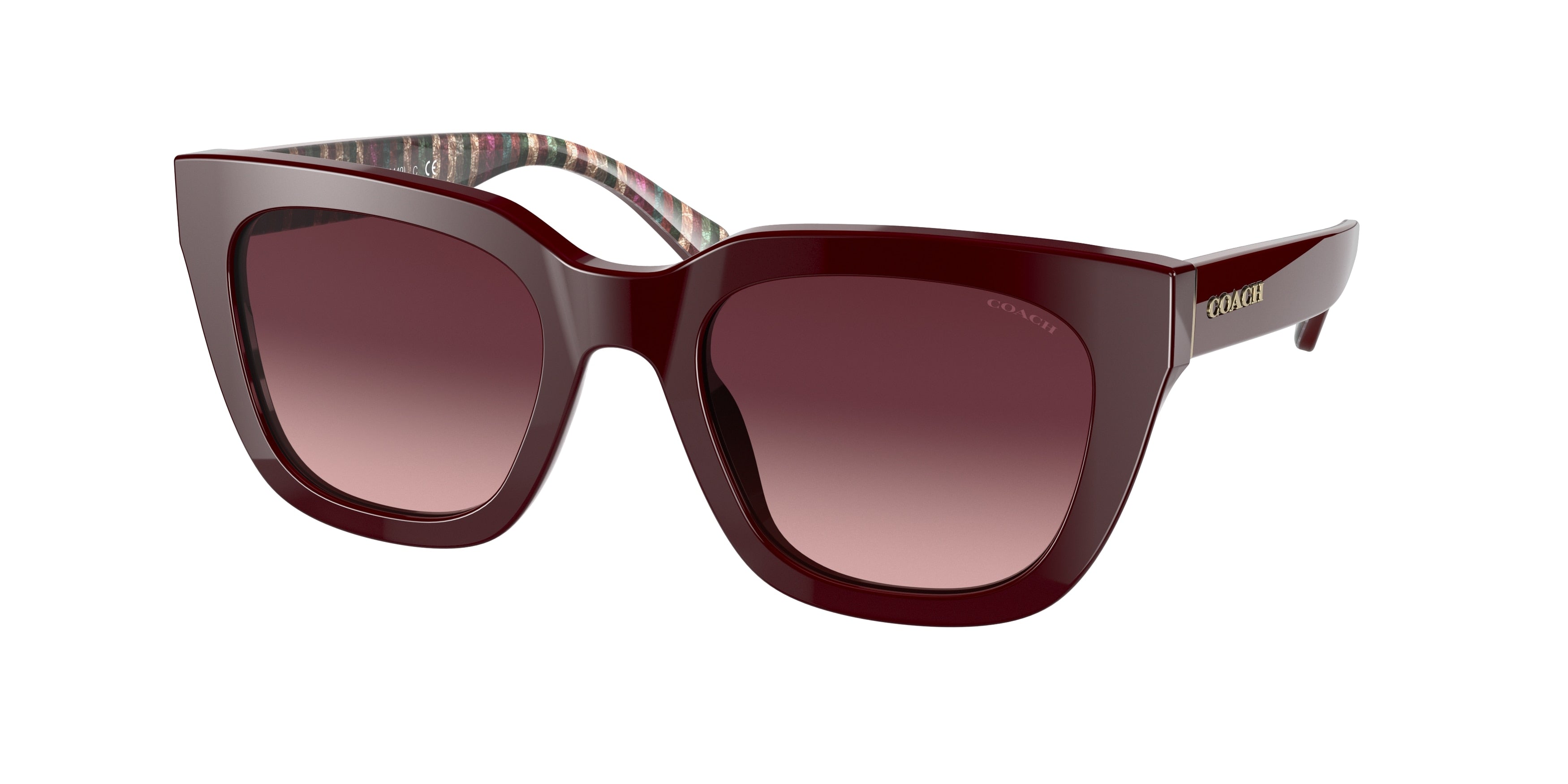 Coach C3503 HC8318F Square Sunglasses  54798H-Oxblood 54-140-21 - Color Map Red