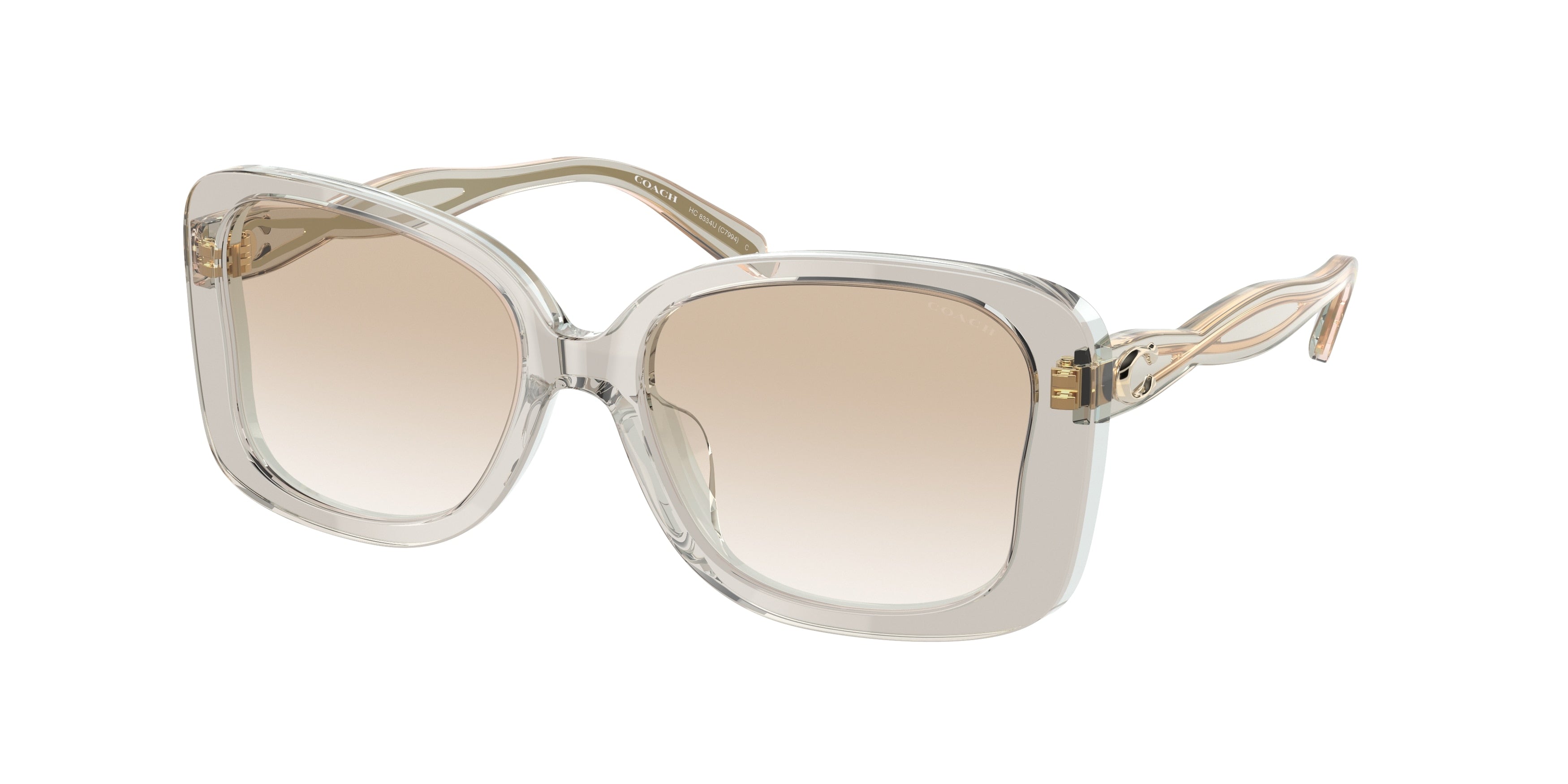 Coach C7994 HC8334U Butterfly Sunglasses  568111-Transparent Grey 53-140-17 - Color Map Grey