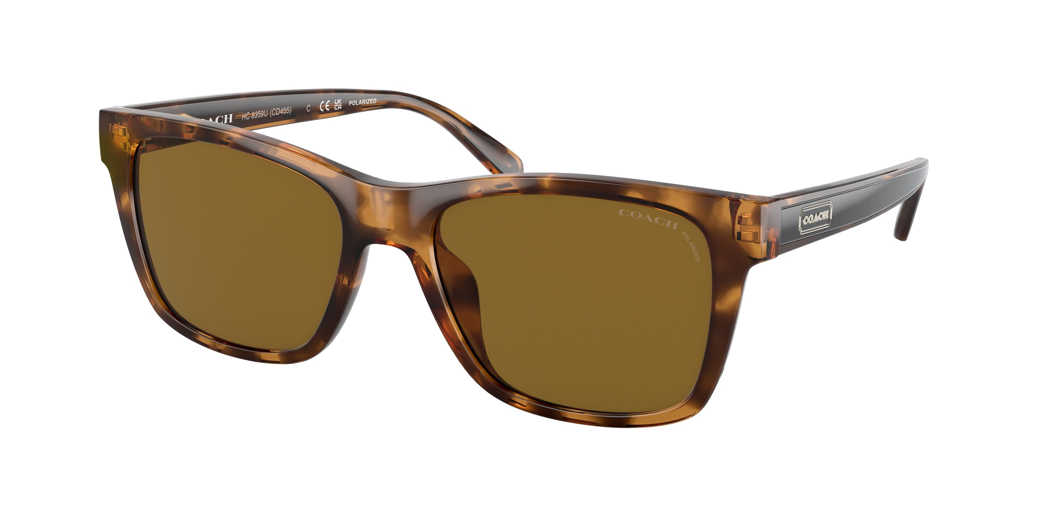 Coach CD455 HC8359U Square Sunglasses  512083-Dark Tortoise 56-145-18 - Color Map Tortoise