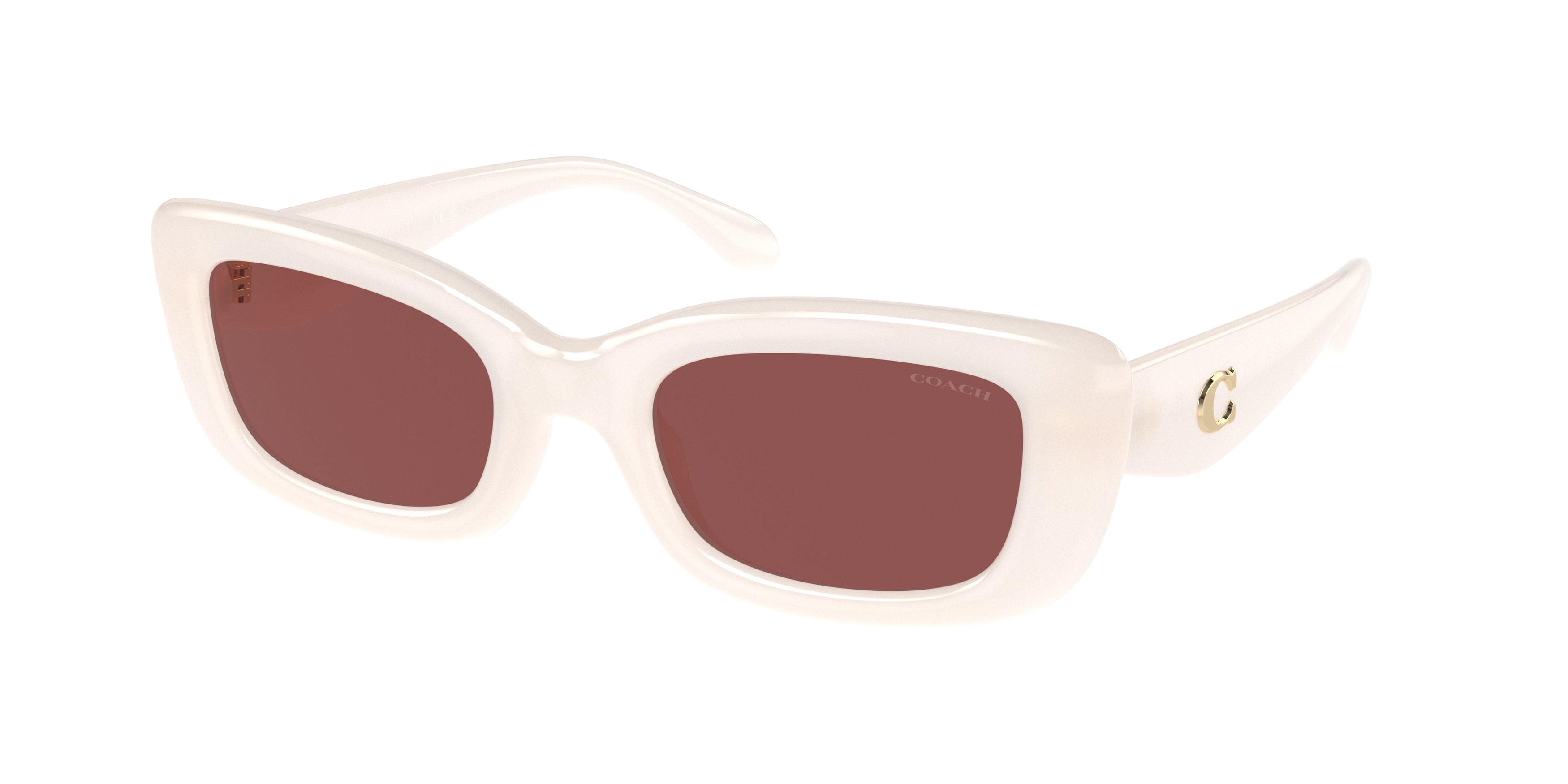 Coach CR610 HC8390U Rectangle Sunglasses  580575-Milky Cloud 51-140-22 - Color Map White